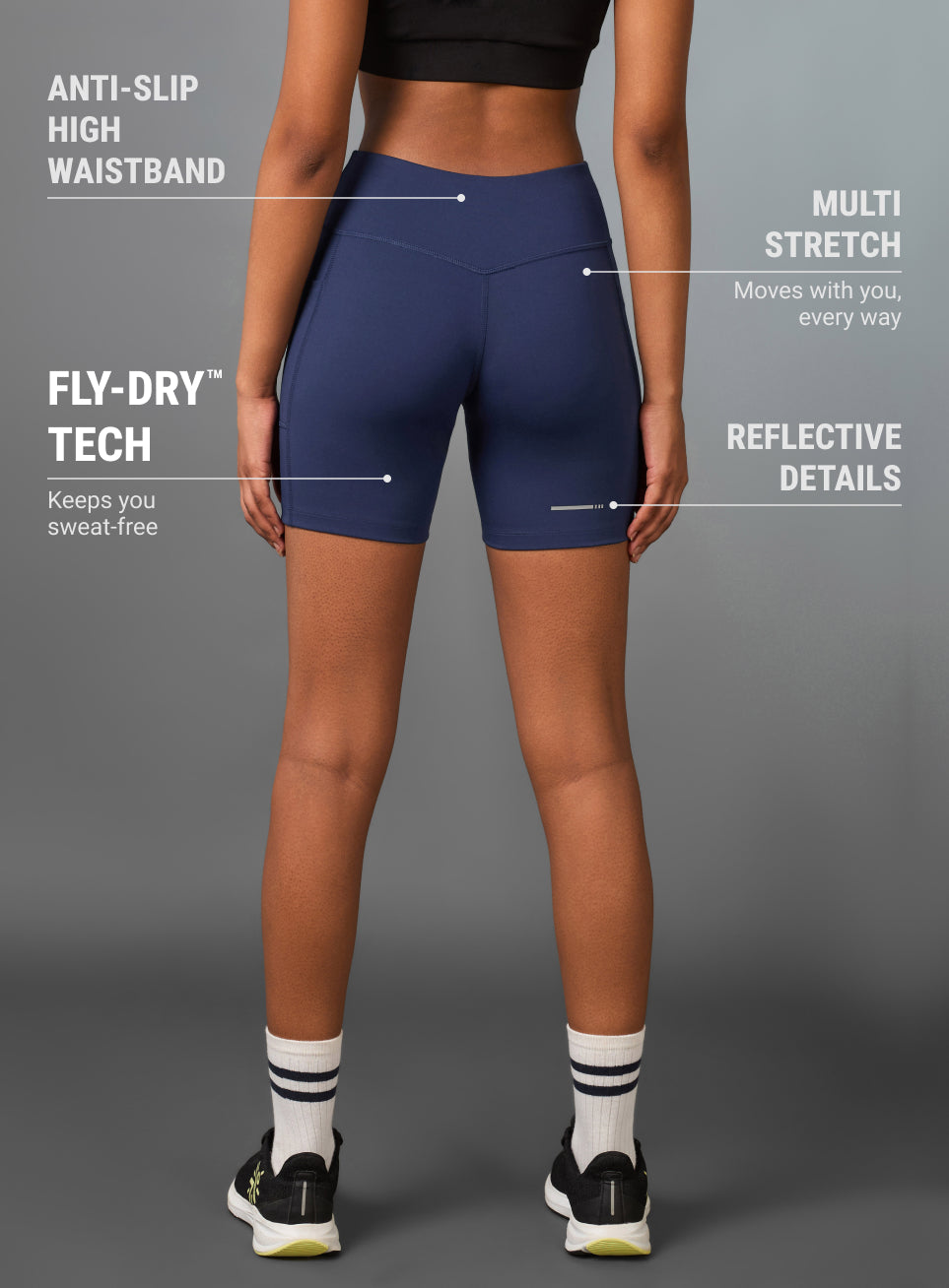 Women's Blue Multi Sports Cycling COMFLex Shorts