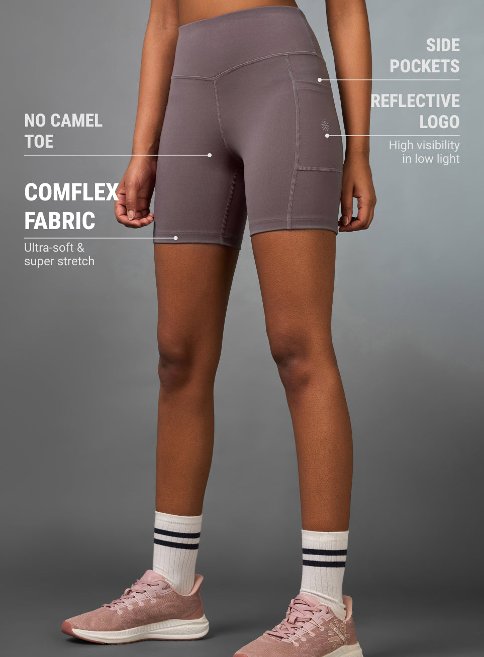 Women's Mauve Multi Sports Cycling COMFLex Shorts