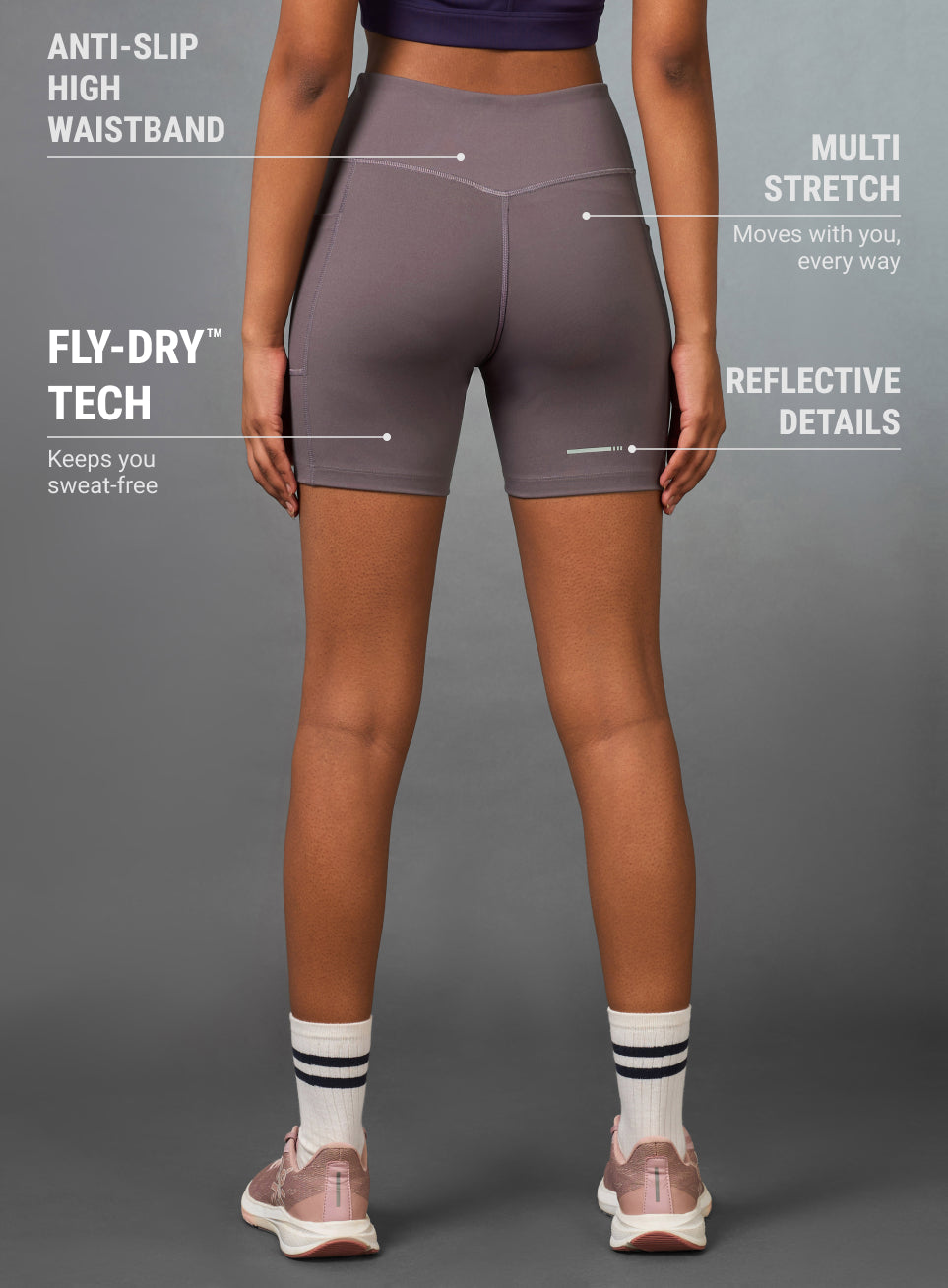 Women's Mauve Multi Sports Cycling COMFLex Shorts