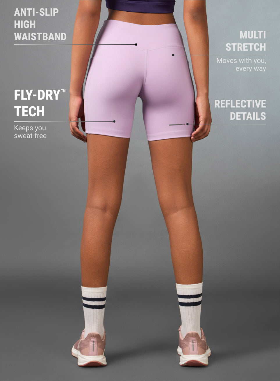 Women's Lavender Multi Sports Cycling COMFLex Shorts