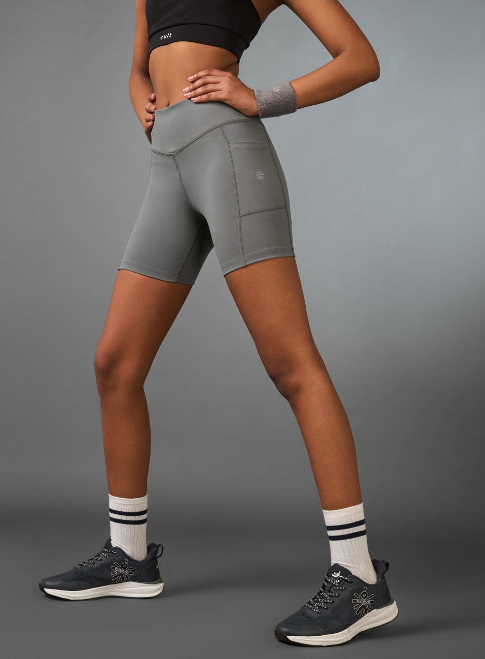 Women's Grey Multi Sports Cycling COMFLex Shorts