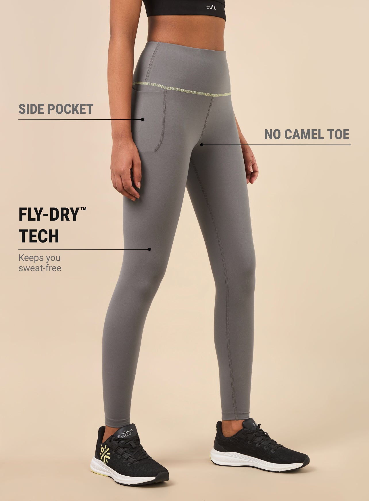 Women's Grey Core Performance COMFlex Tights