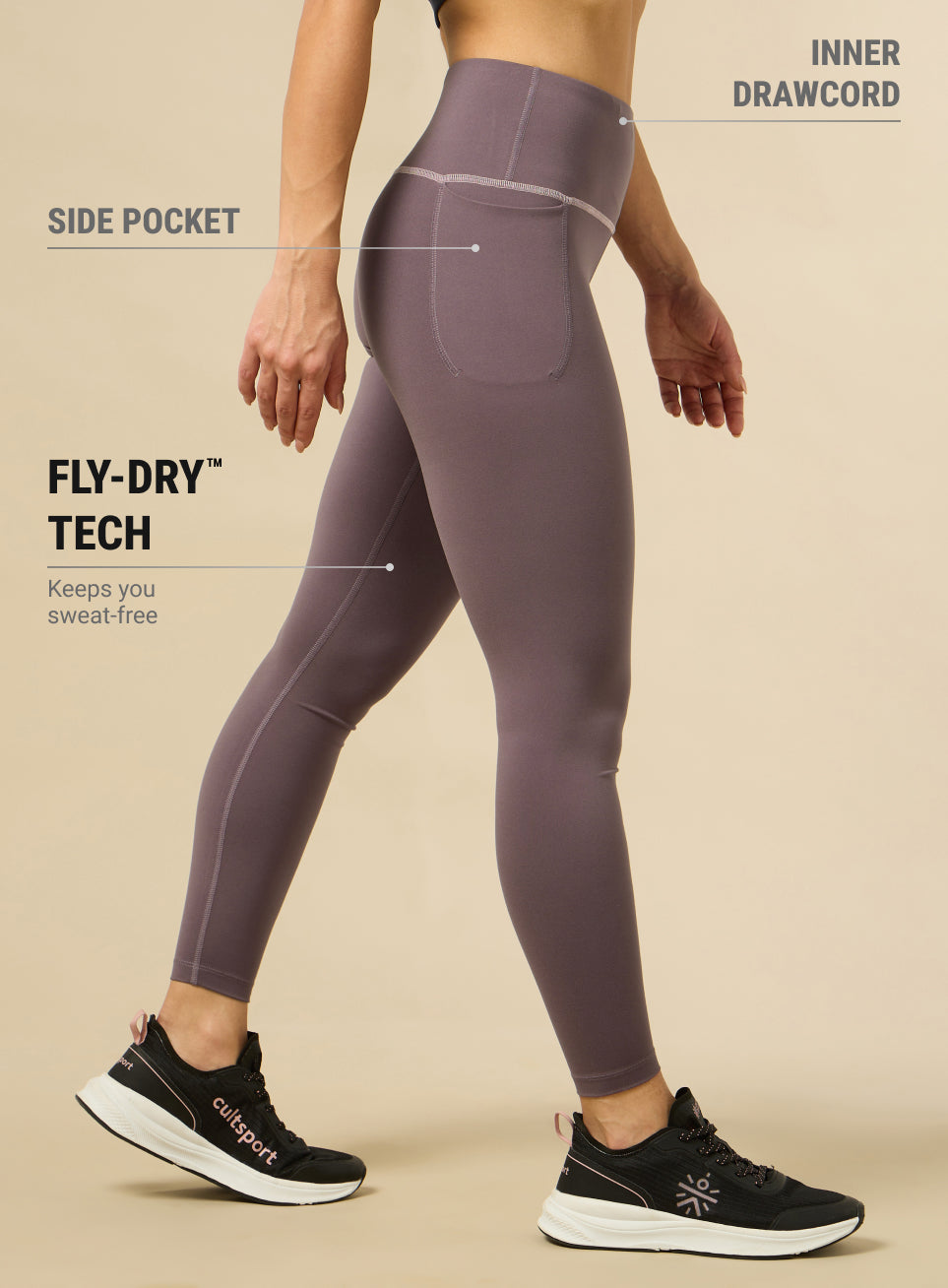 Women's Mauve Core Performance COMFlex Tights