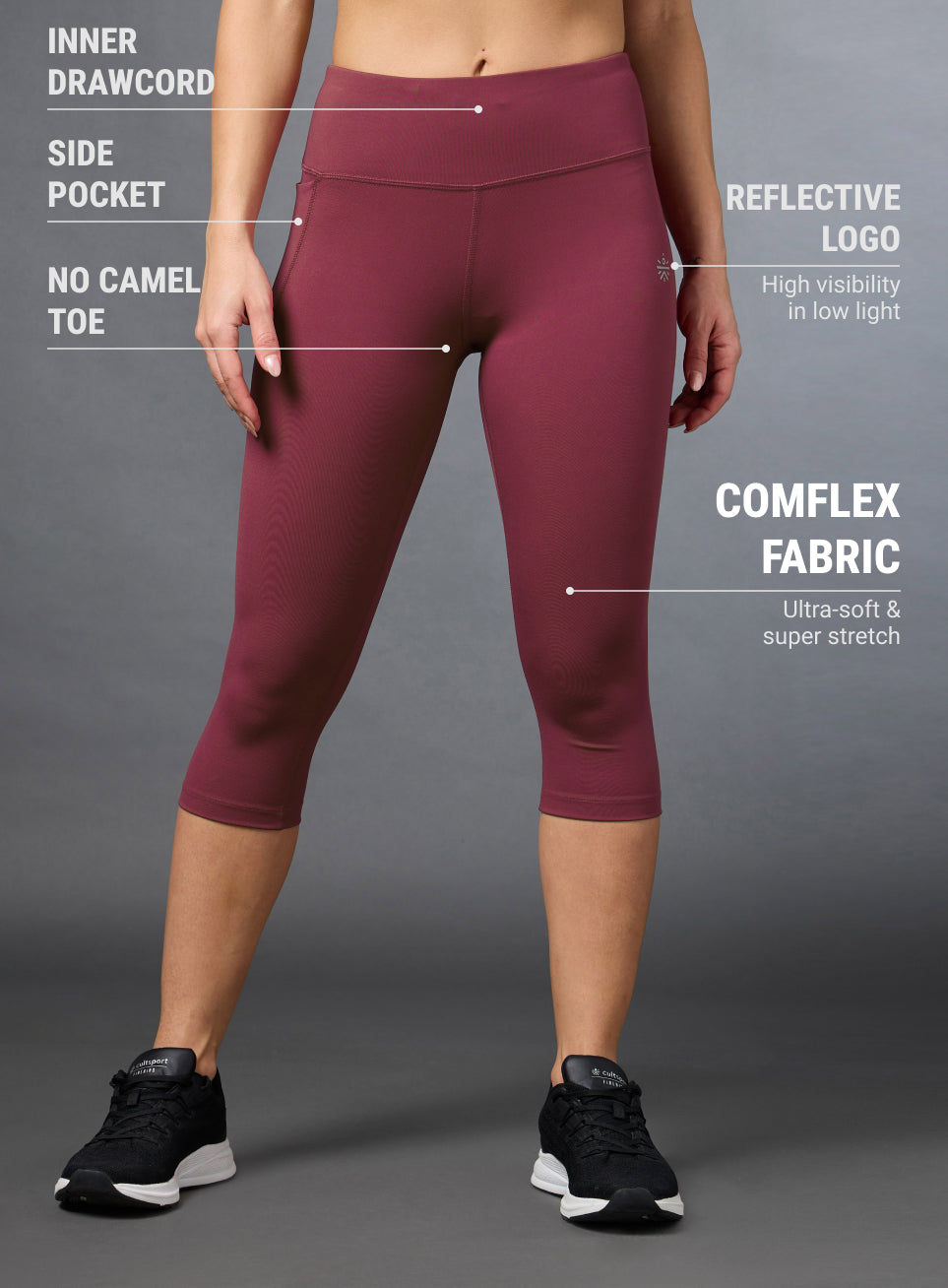 Women's Pink Cropped Performance COMFlex Tights