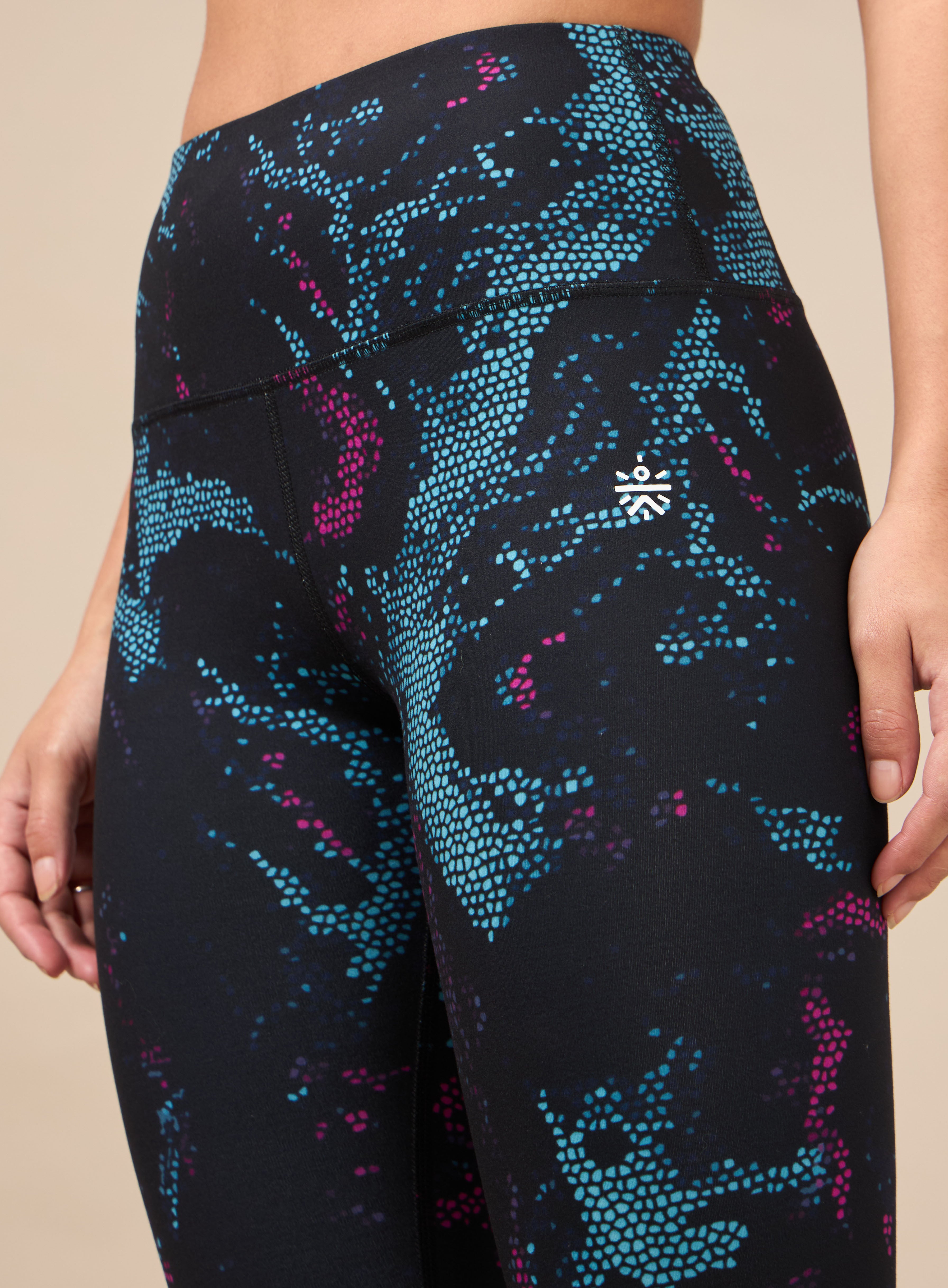 Women's Black Printed Train All Day COMFlex Tights