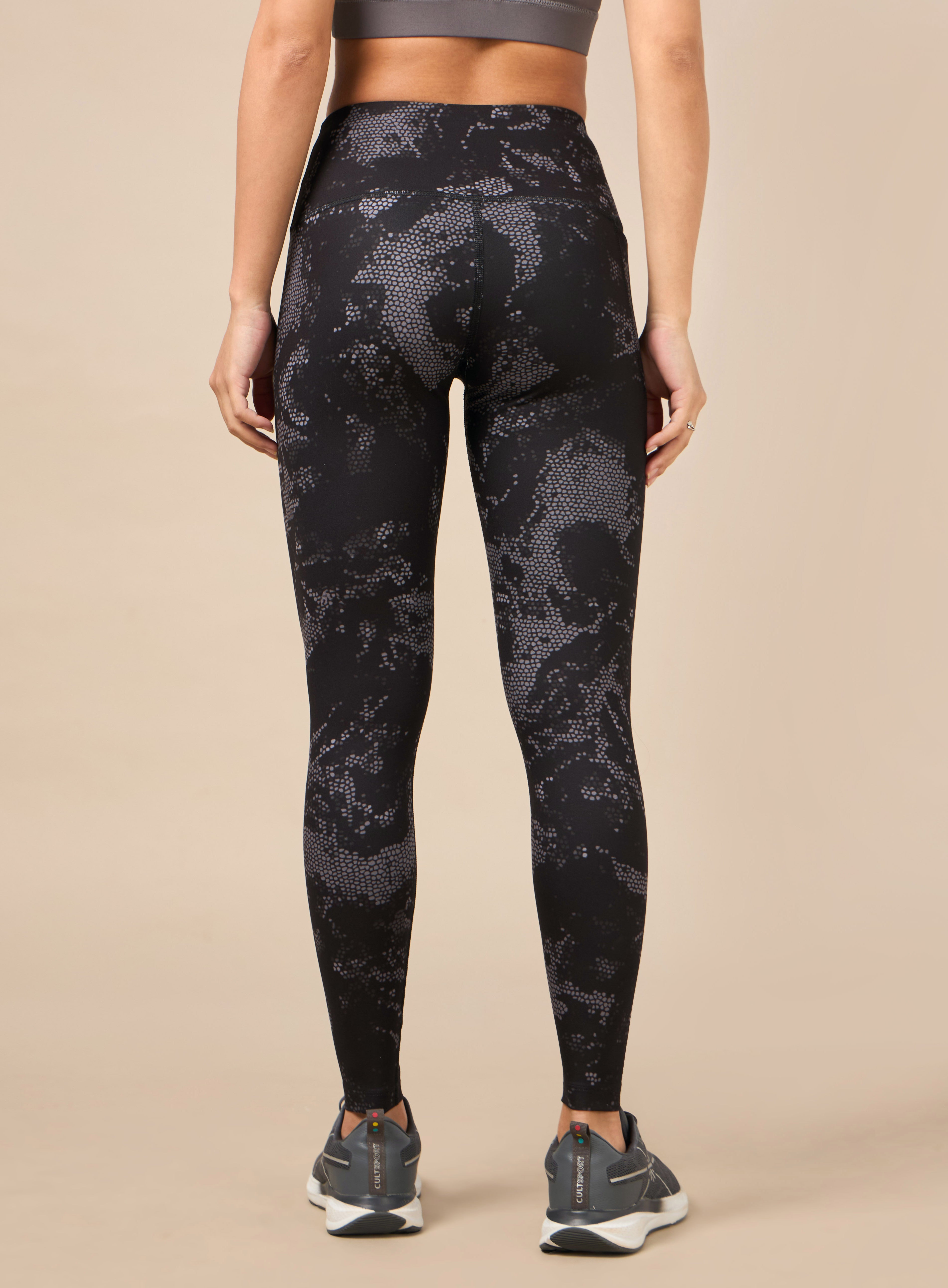 Women's Black Printed Train All Day COMFlex Tights