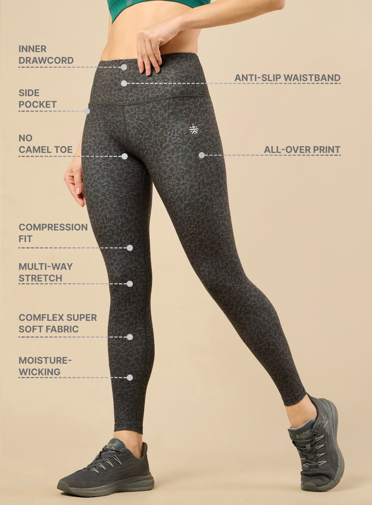 Women's Textured Print Performance Tights