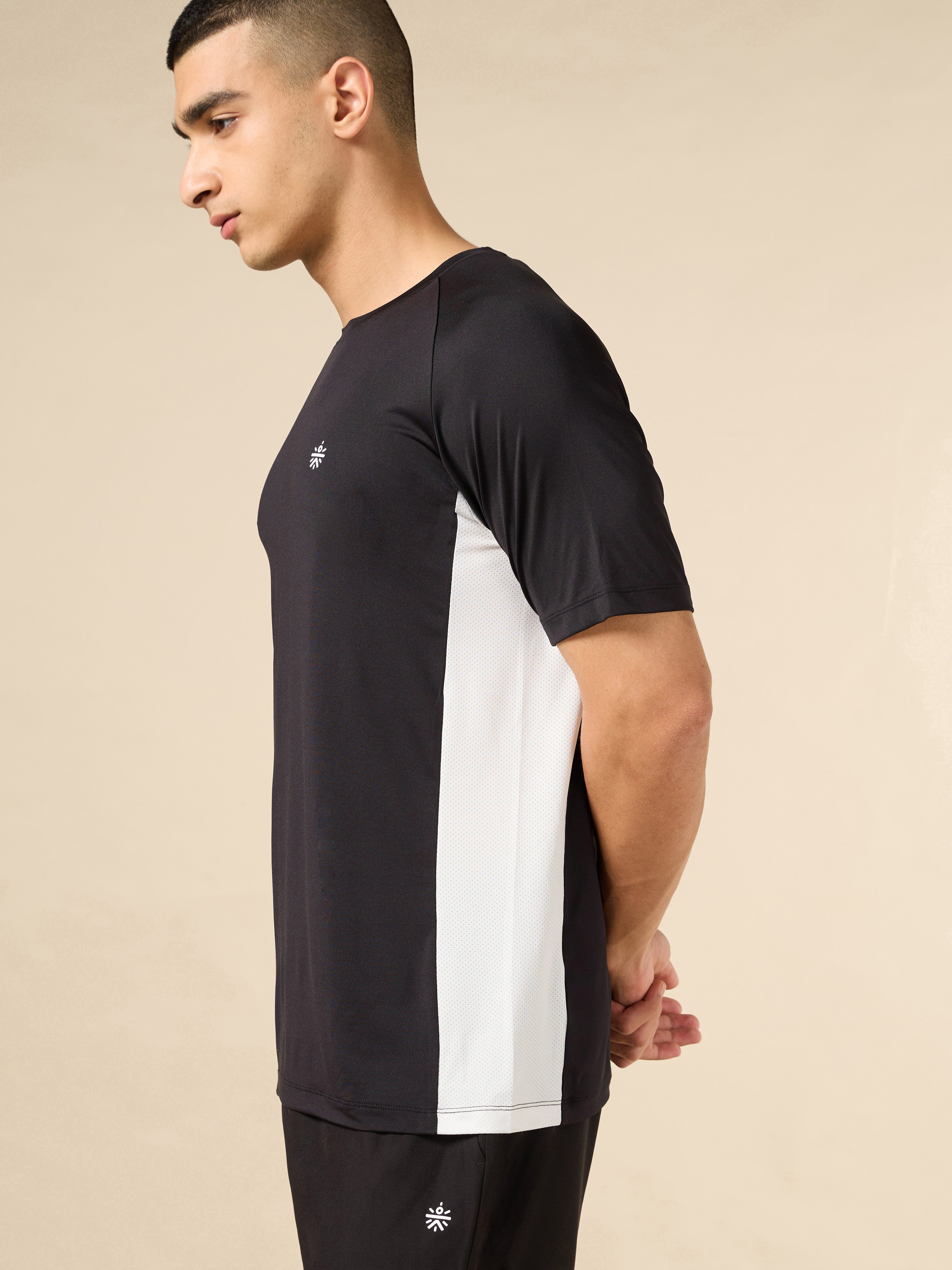 Men's Black Active Pop Performance T-shirt