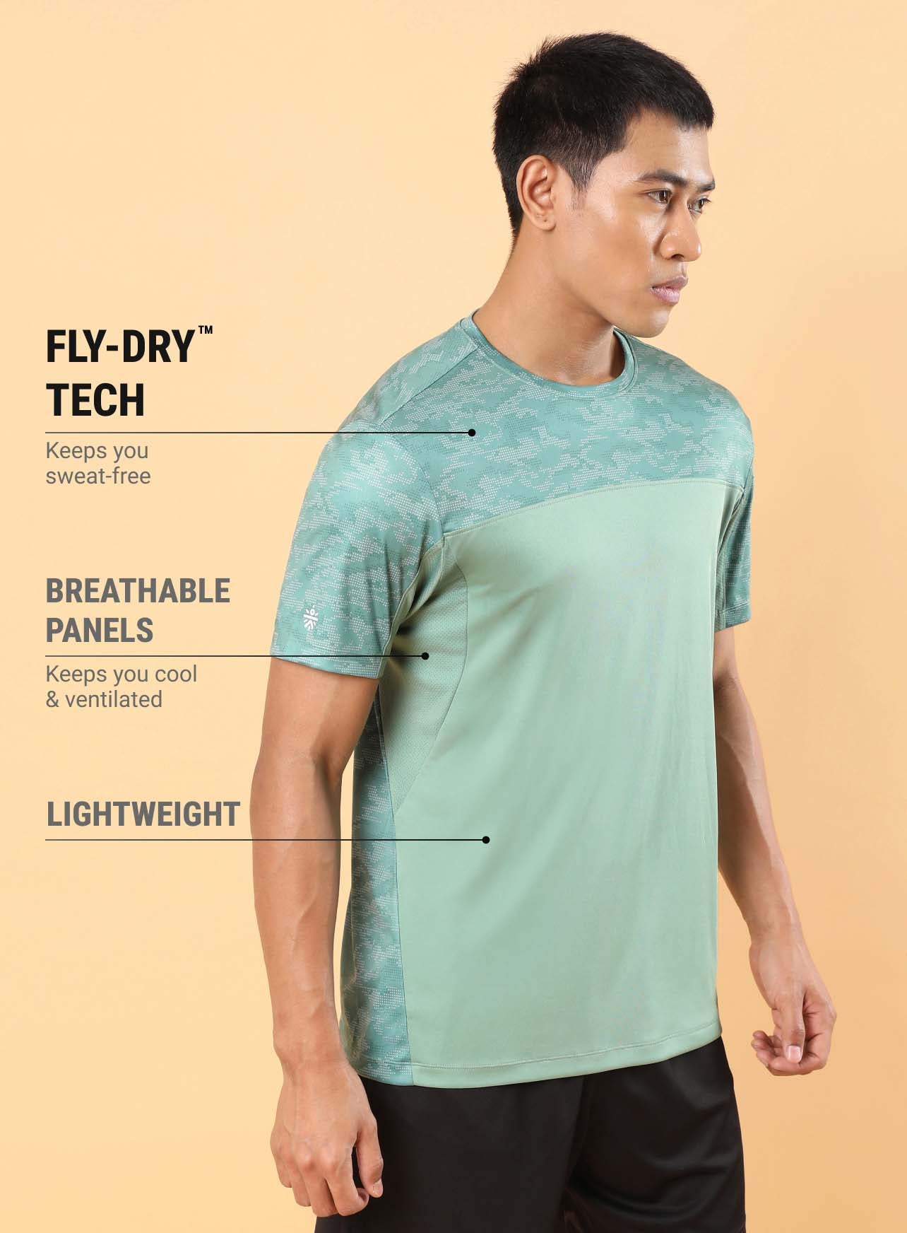 Men's Green Advance Play Active T-shirt