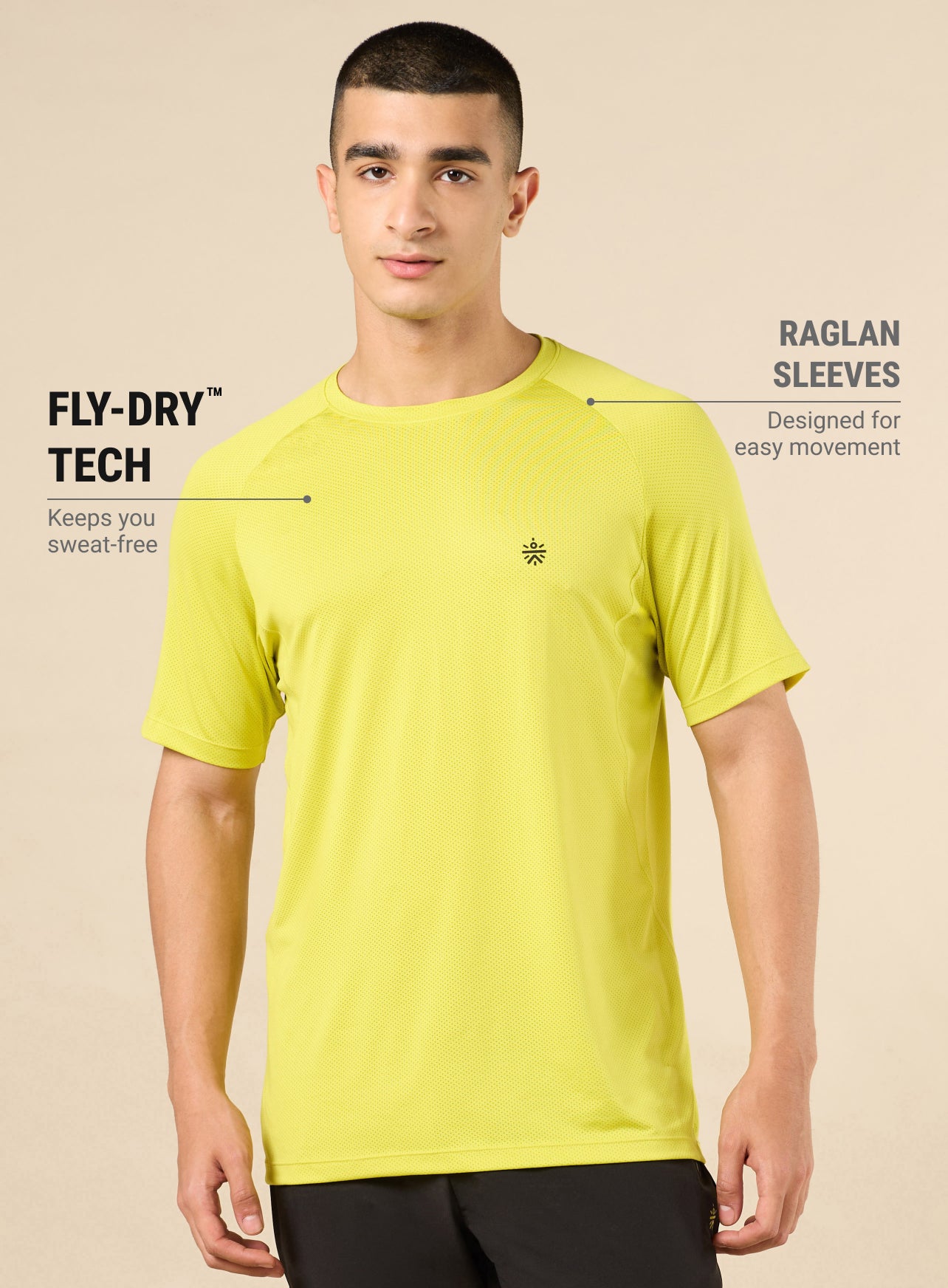 Men's Lime All Day Sports Training T-shirt