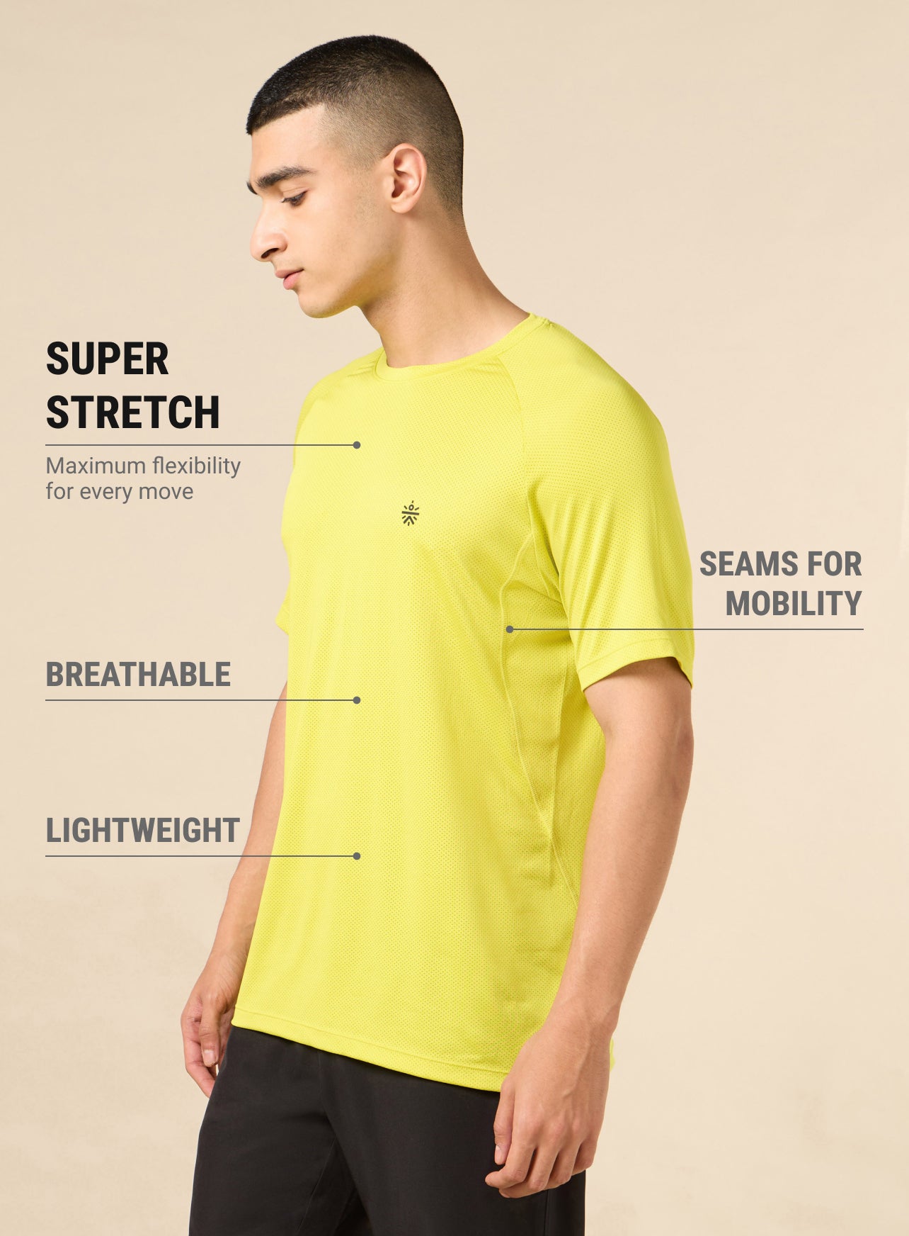 Men's Lime All Day Sports Training T-shirt