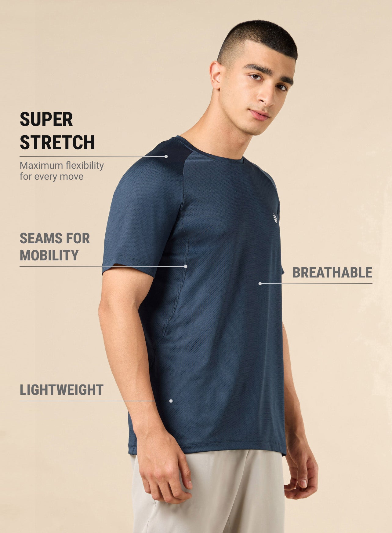 Men's Navy All Day Sports Training T-shirt