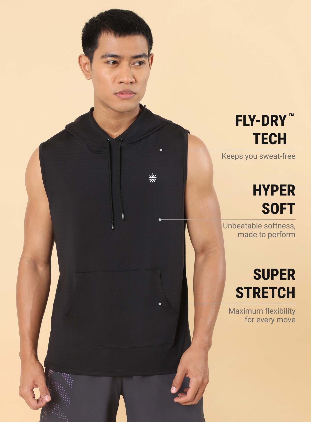 Men's Black Active T-shirt