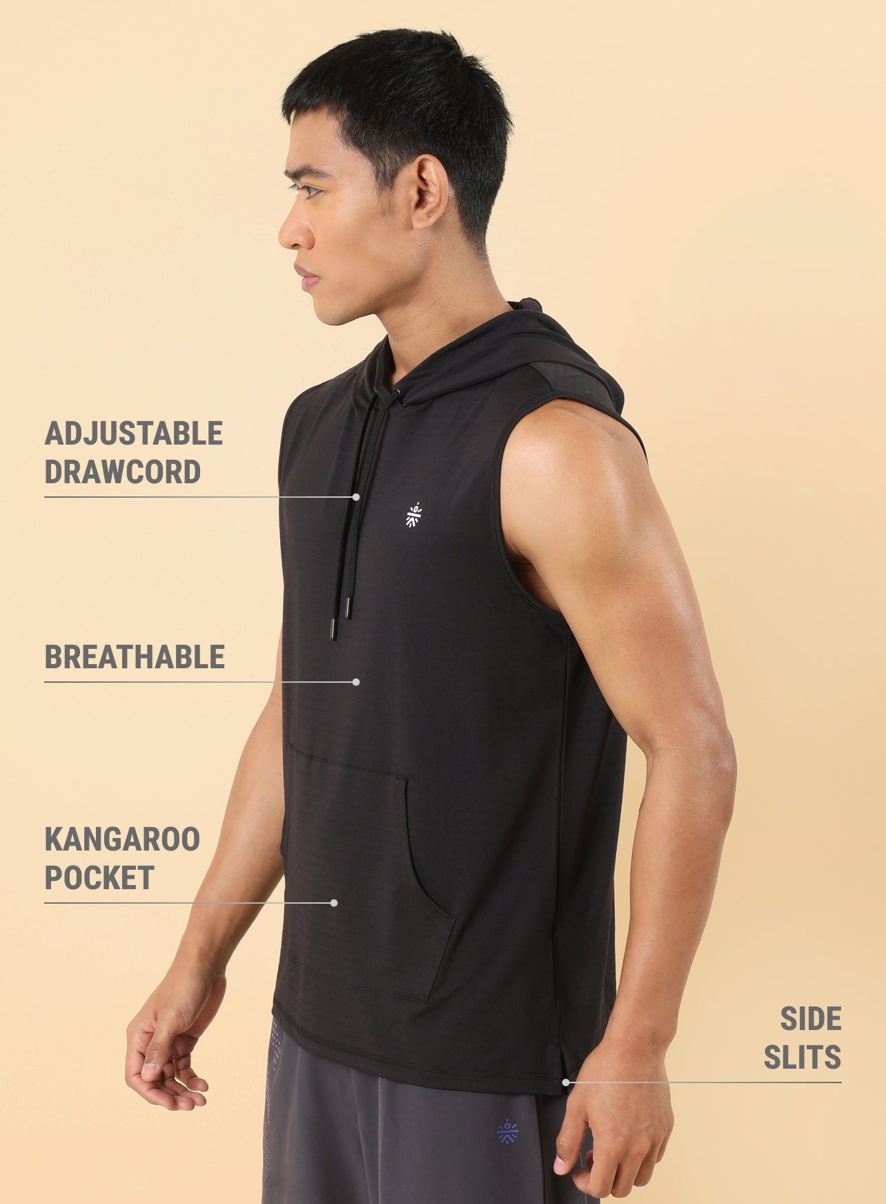 Men's Black Active T-shirt