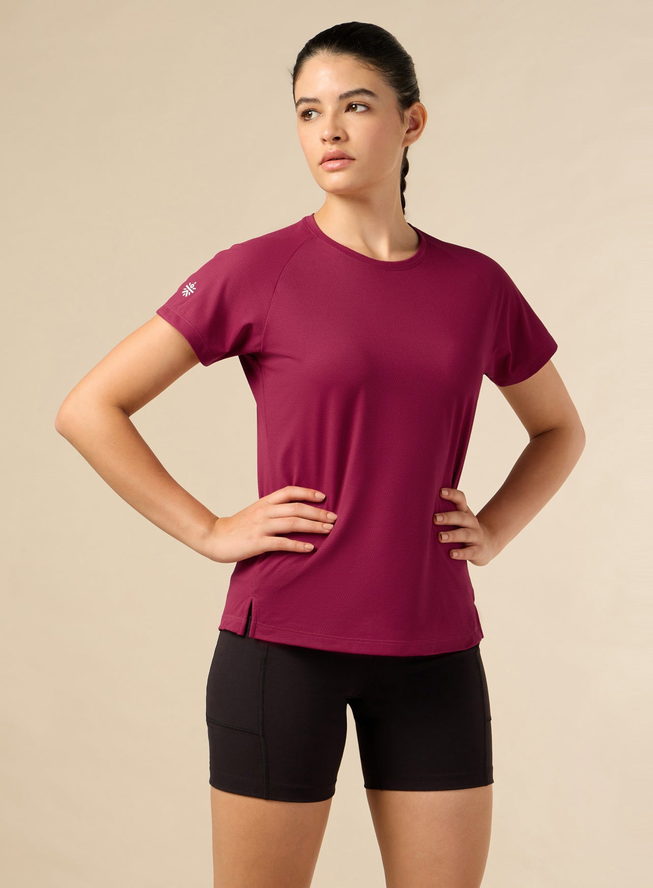 Women's Engineered Knit Maroon Performance T-shirt
