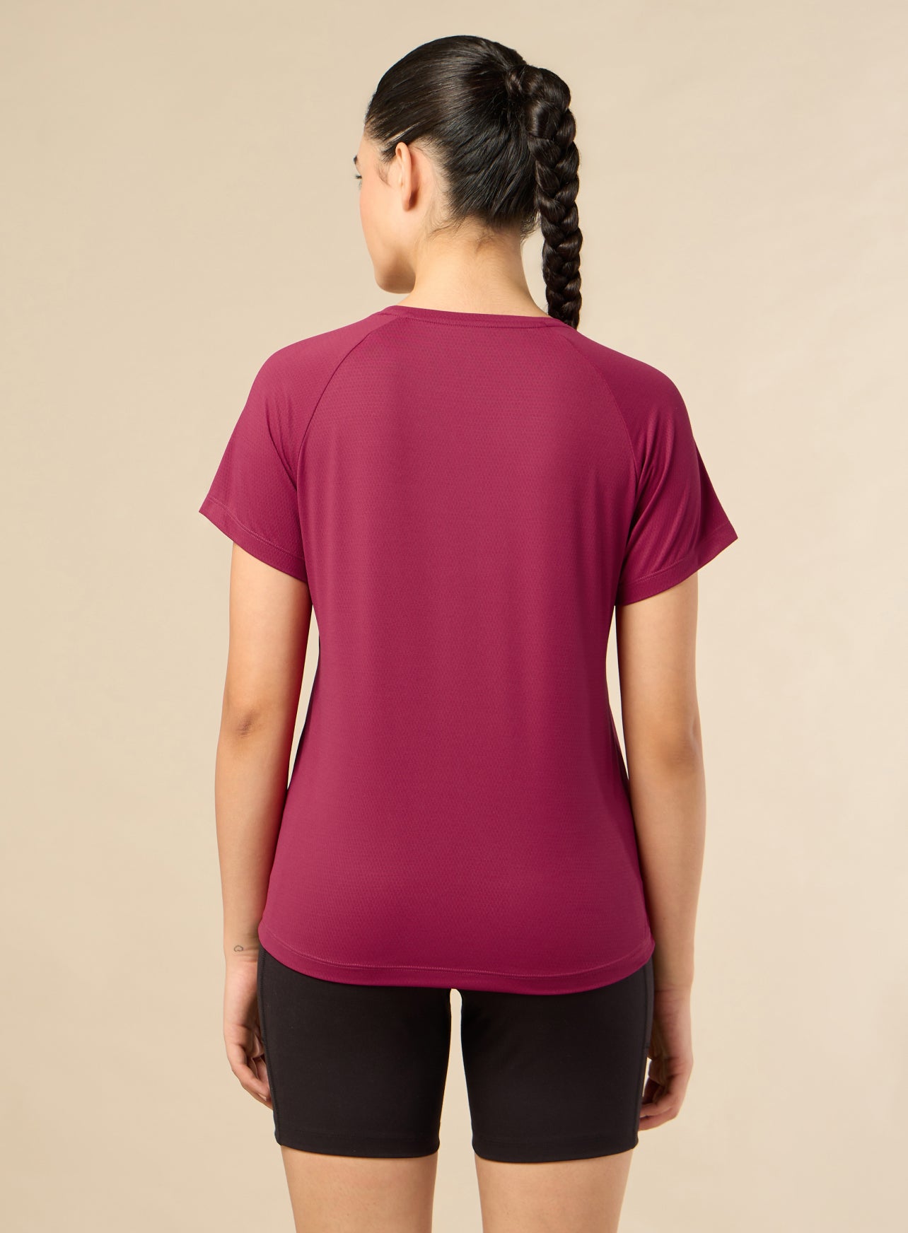 Women's Engineered Knit Maroon Performance T-shirt