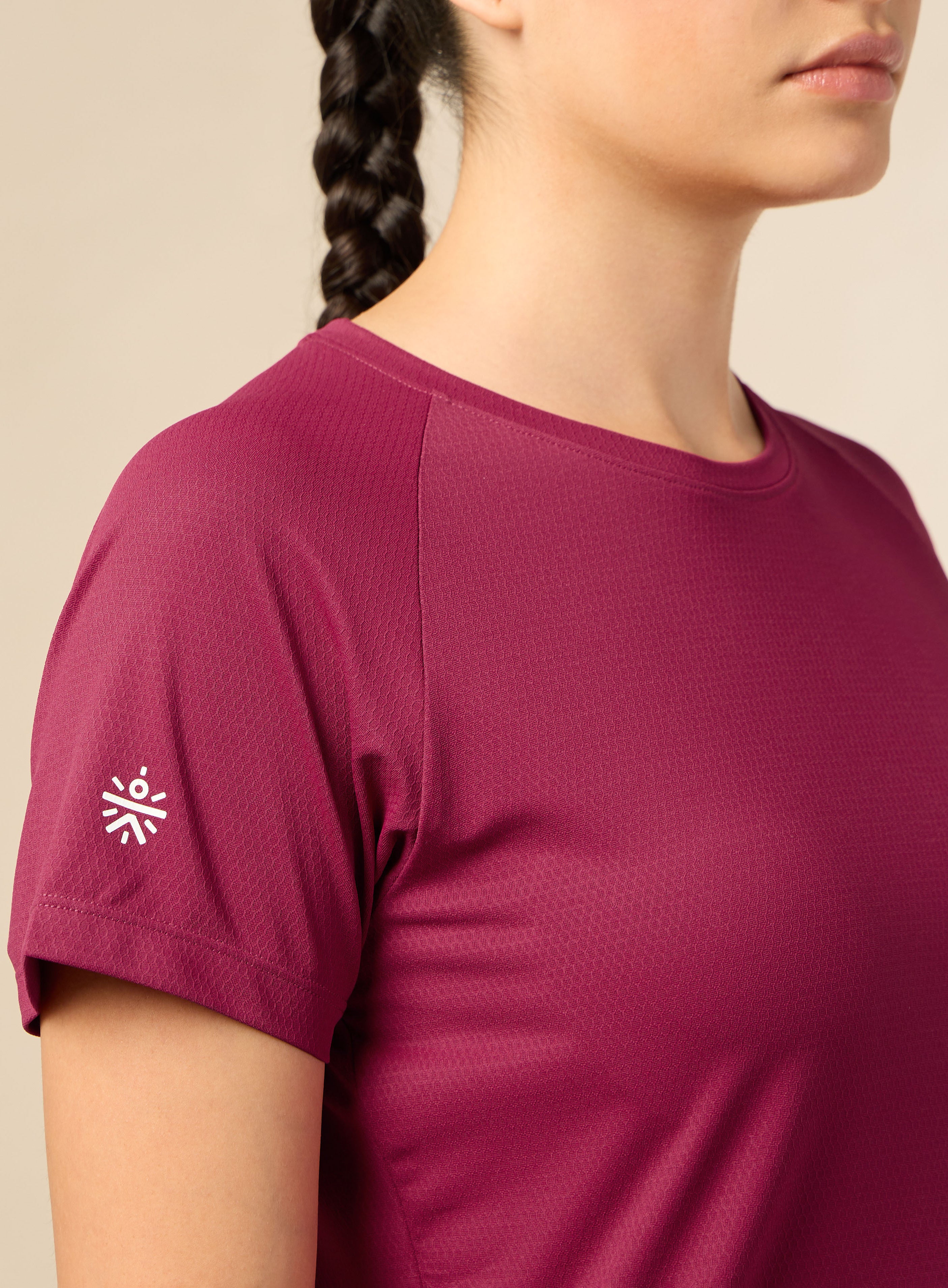 Women's Engineered Knit Maroon Performance T-shirt