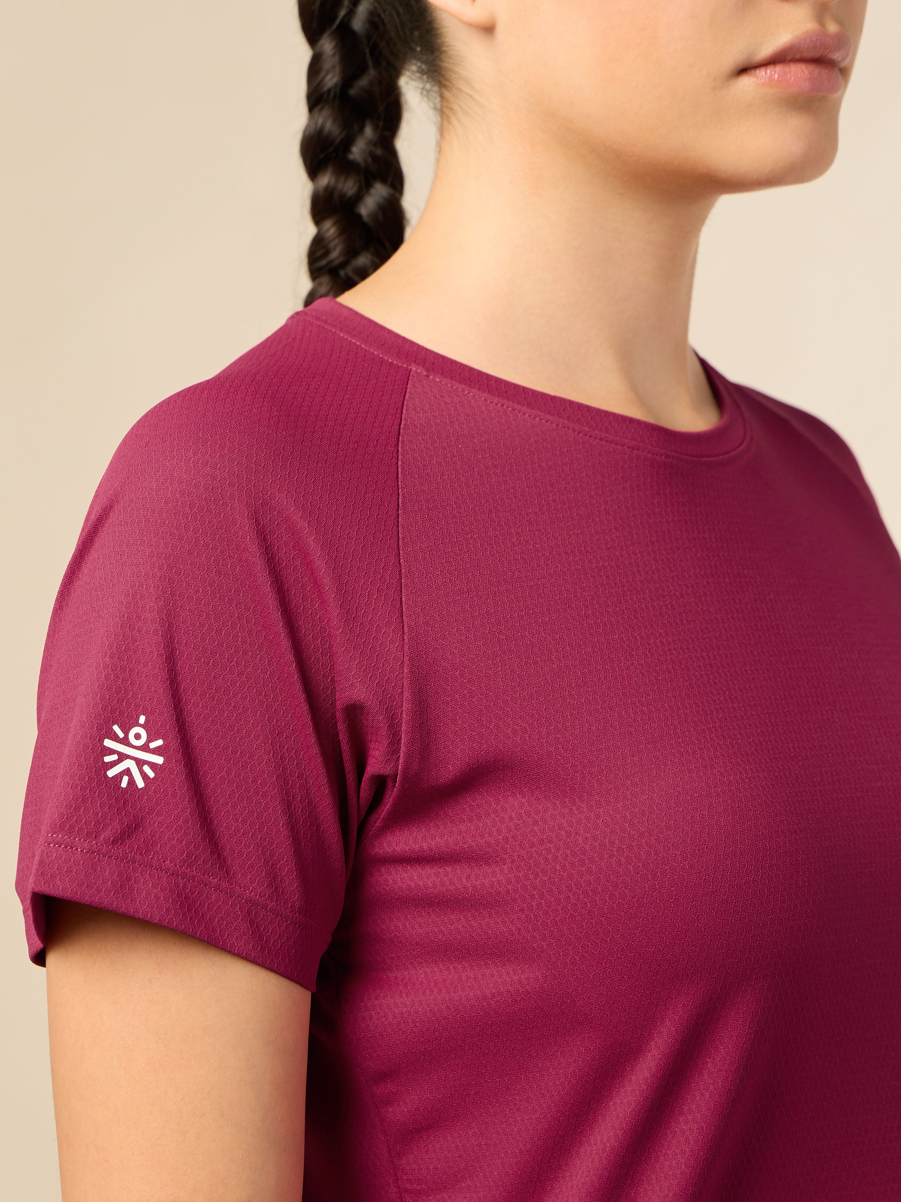 Women's Engineered Knit Maroon Performance T-shirt