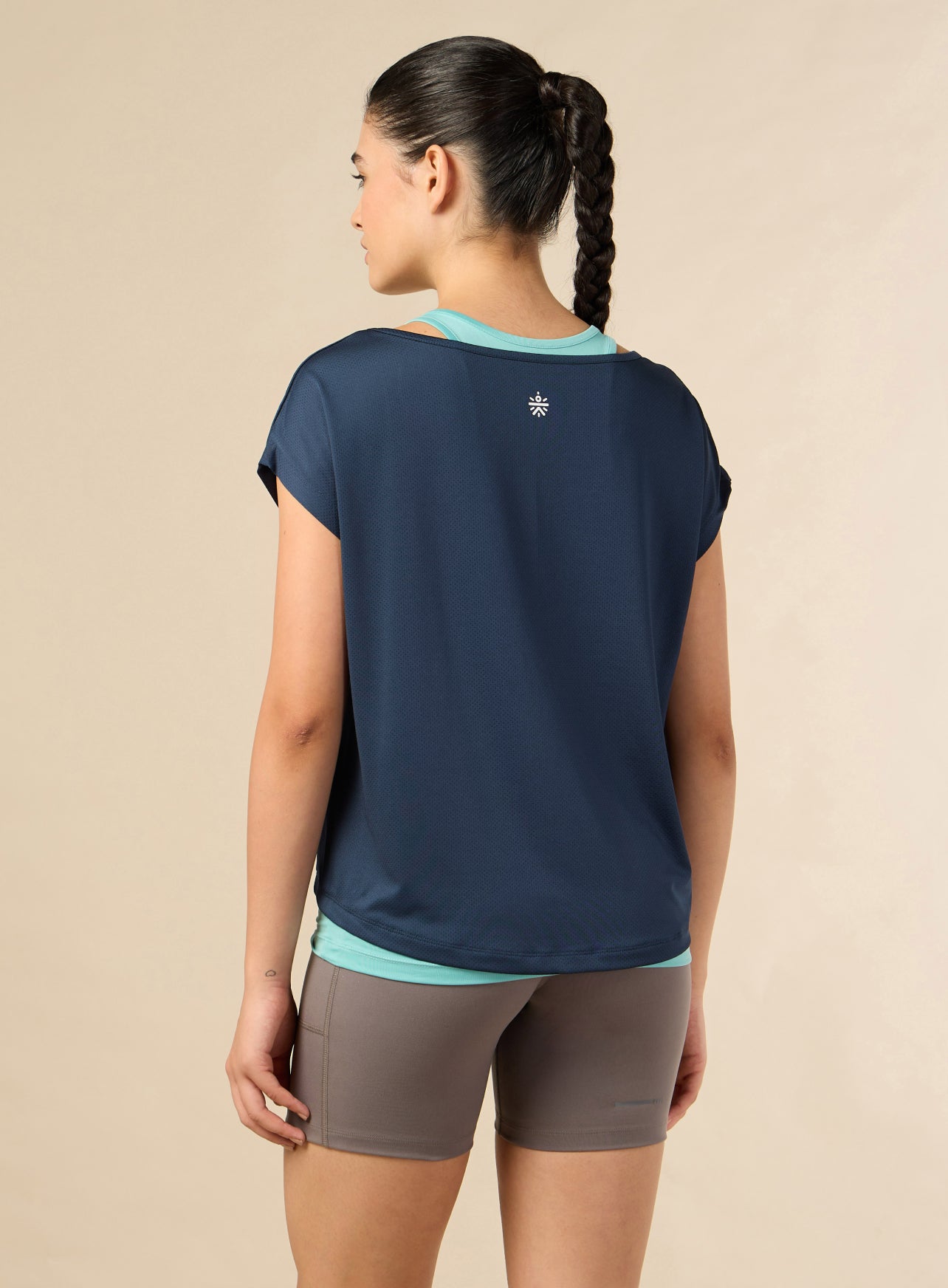 Women's 2in1 Layered Performance Navy T-shirt