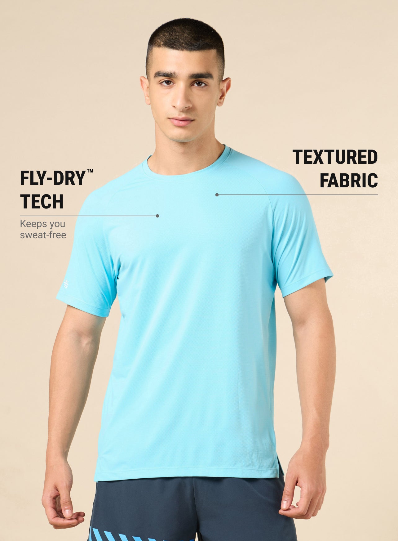 Men's Blue All Sport Diamond Knit Training T-shirt