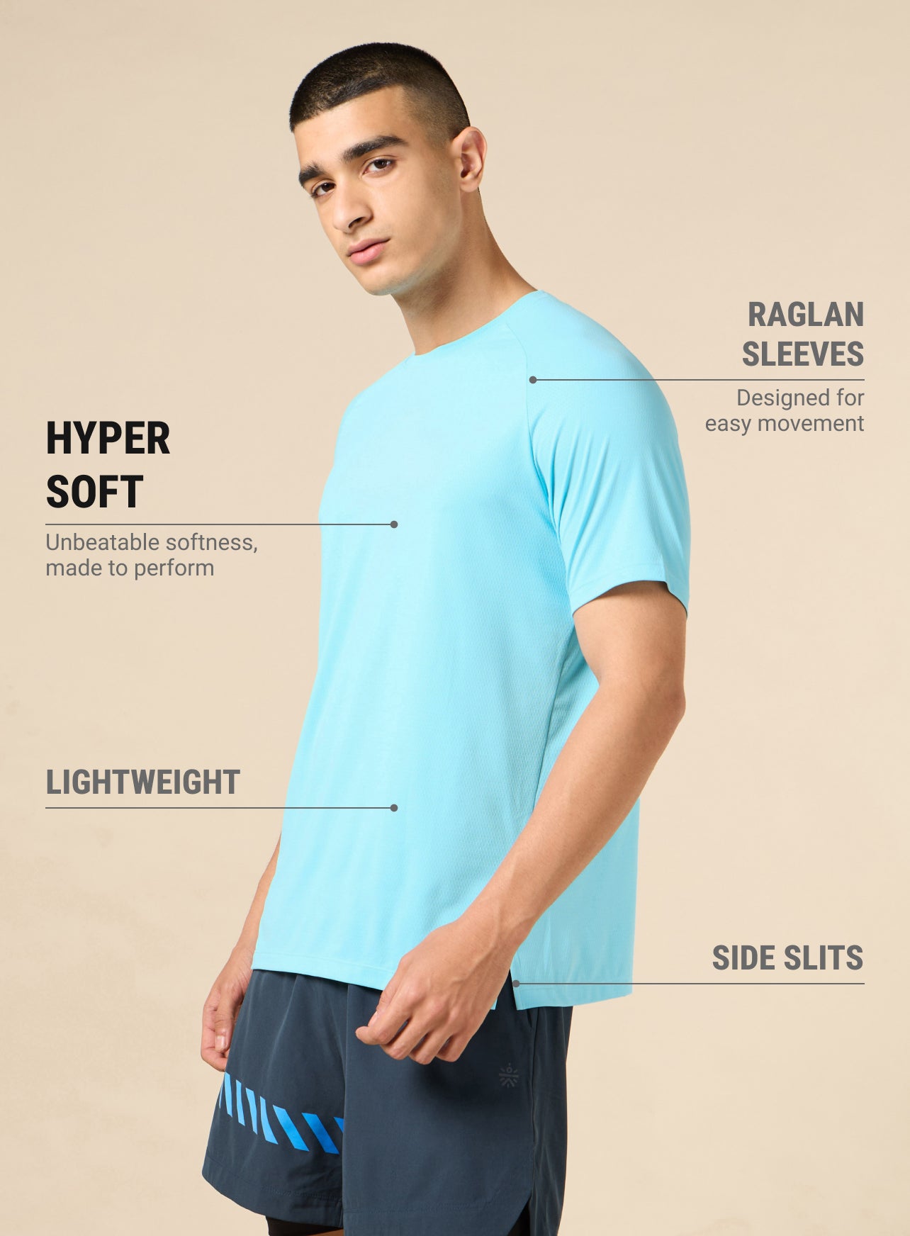 Men's Blue All Sport Diamond Knit Training T-shirt