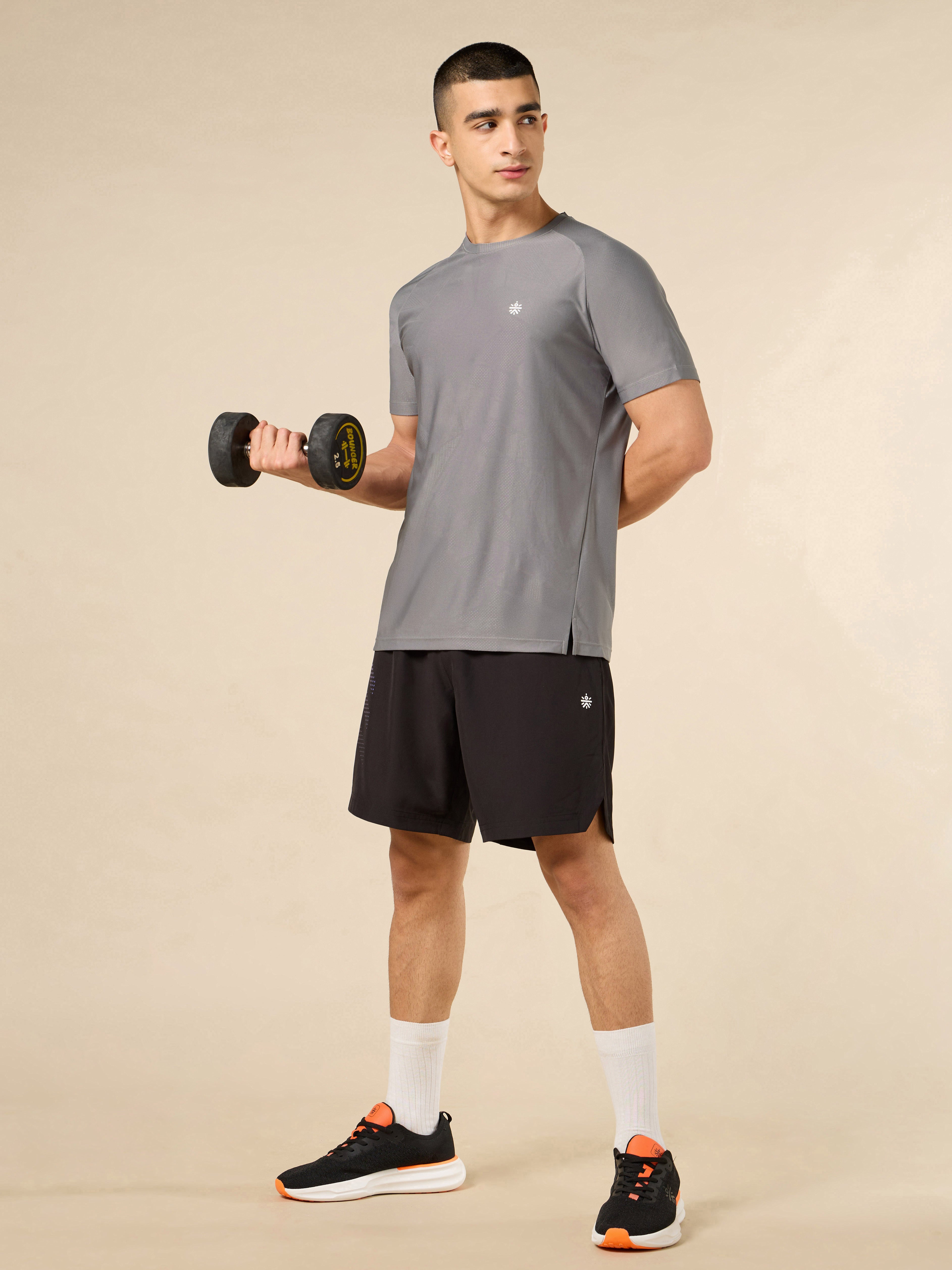 Men's Grey All Sport Jacquard Knit Training T-shirt