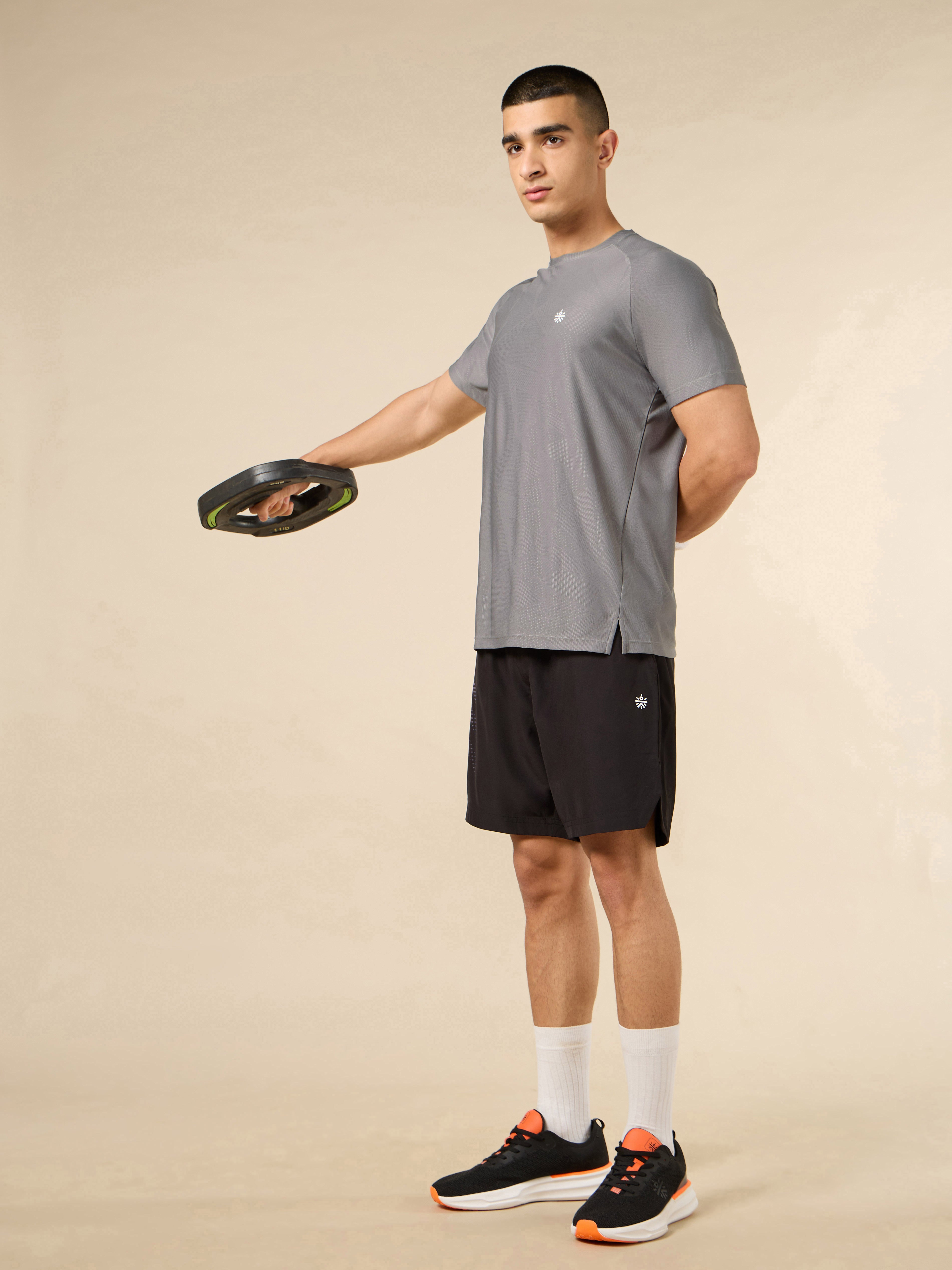 Men's Grey All Sport Jacquard Knit Training T-shirt