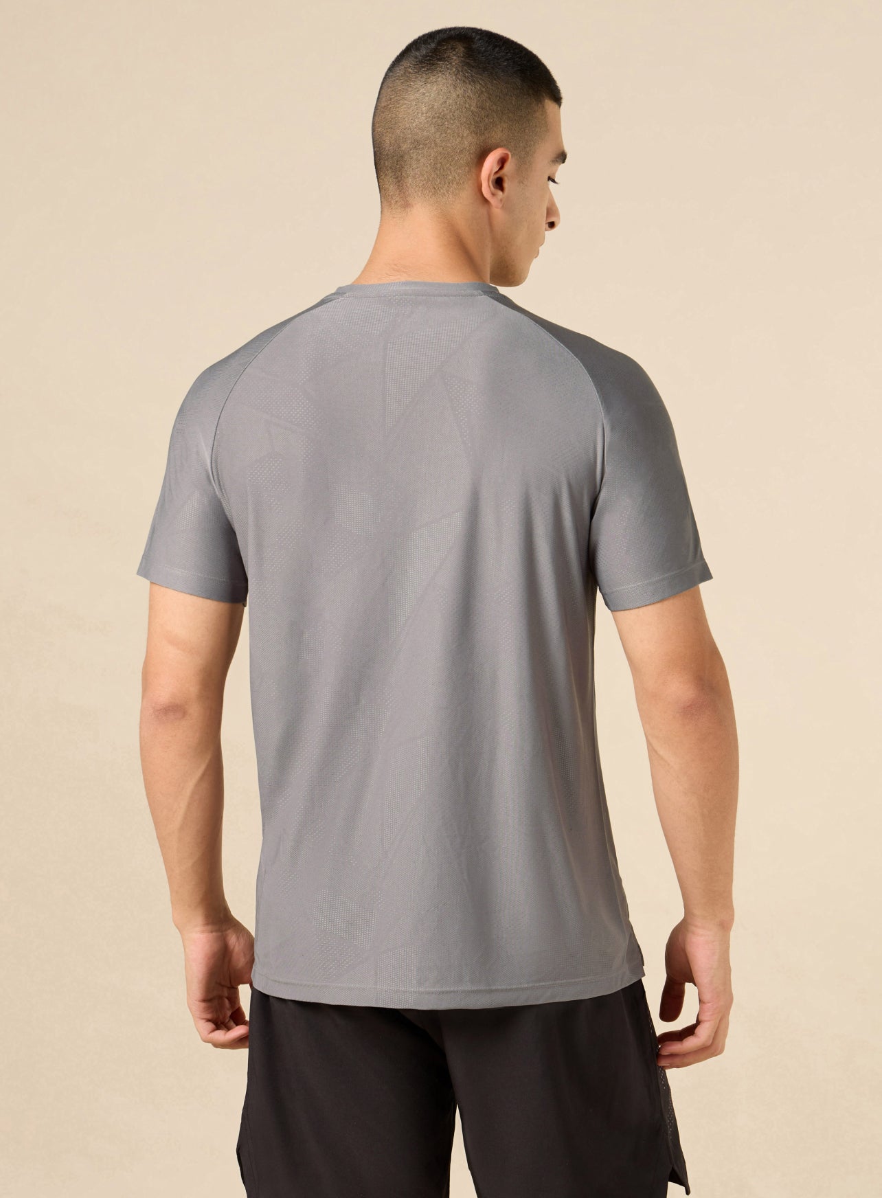Men's Grey All Sport Jacquard Knit Training T-shirt