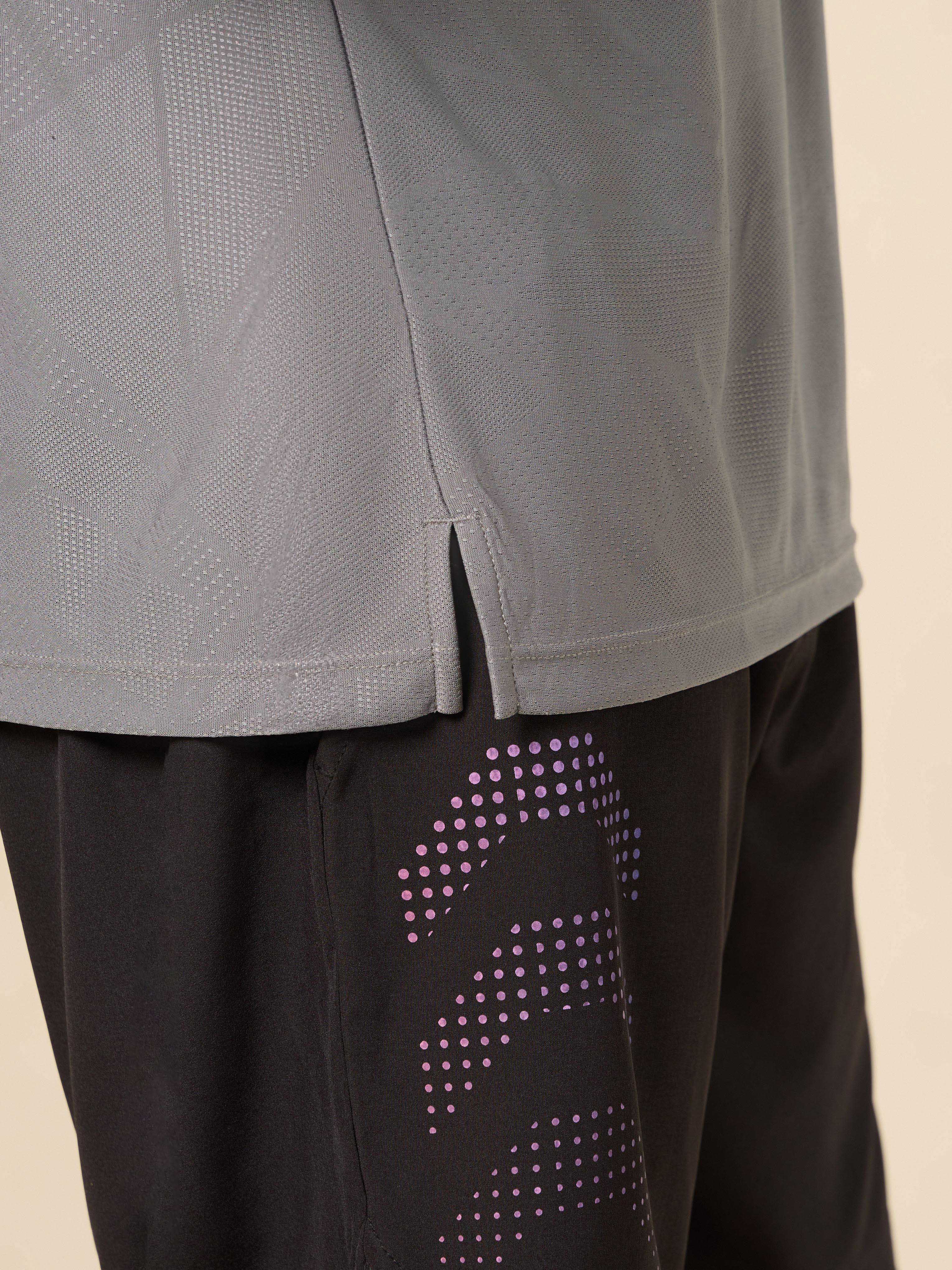 Men's Grey All Sport Jacquard Knit Training T-shirt