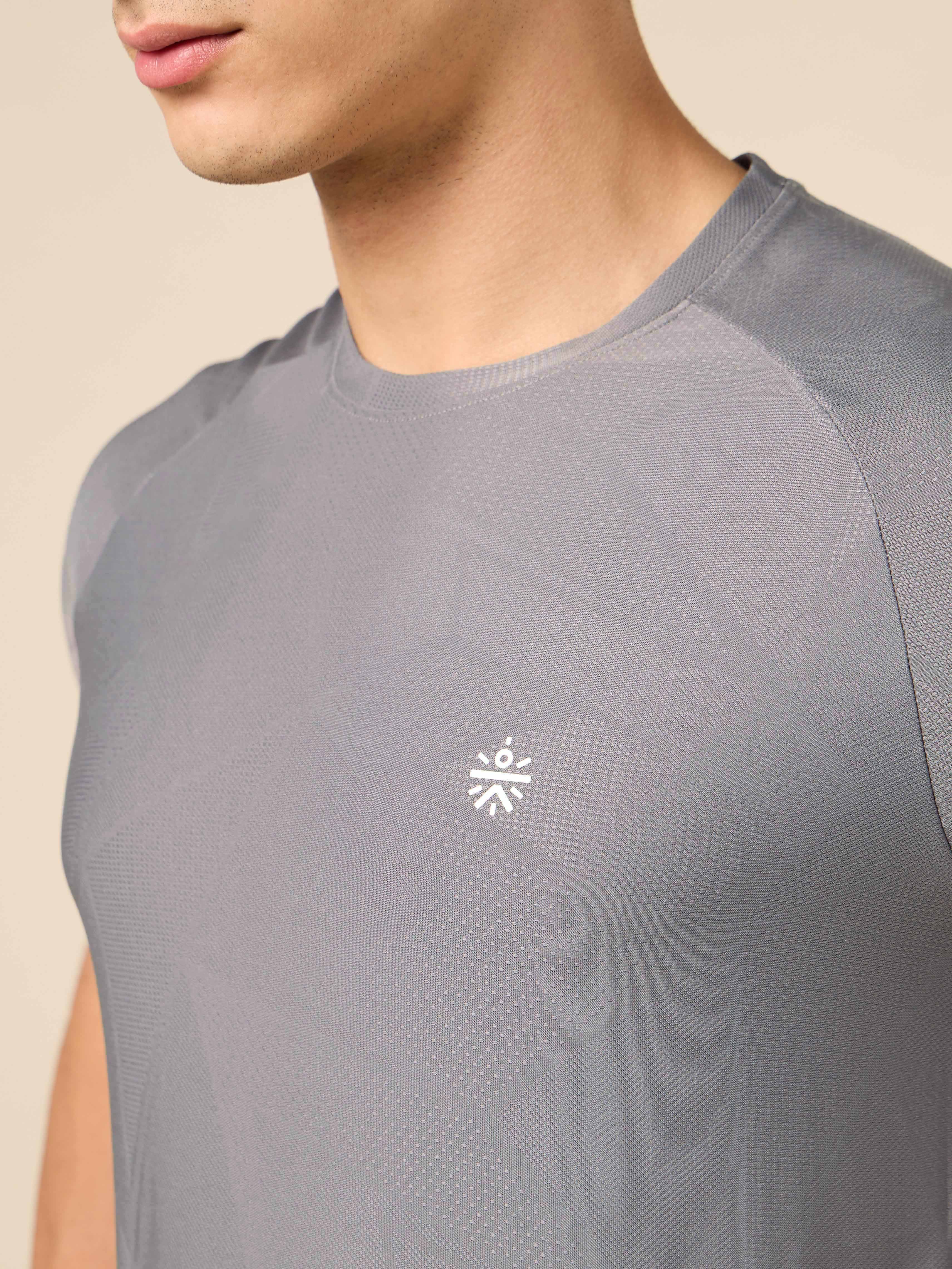 Men's Grey All Sport Jacquard Knit Training T-shirt
