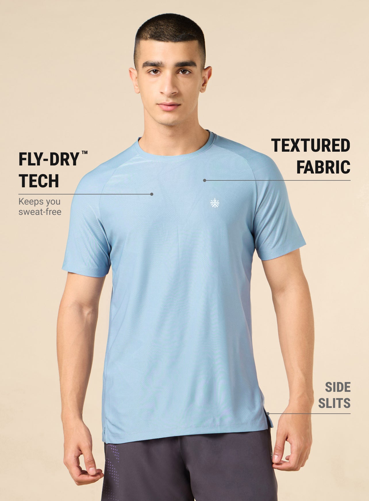 Men's Blue All Sport Jacquard Knit Training T-shirt