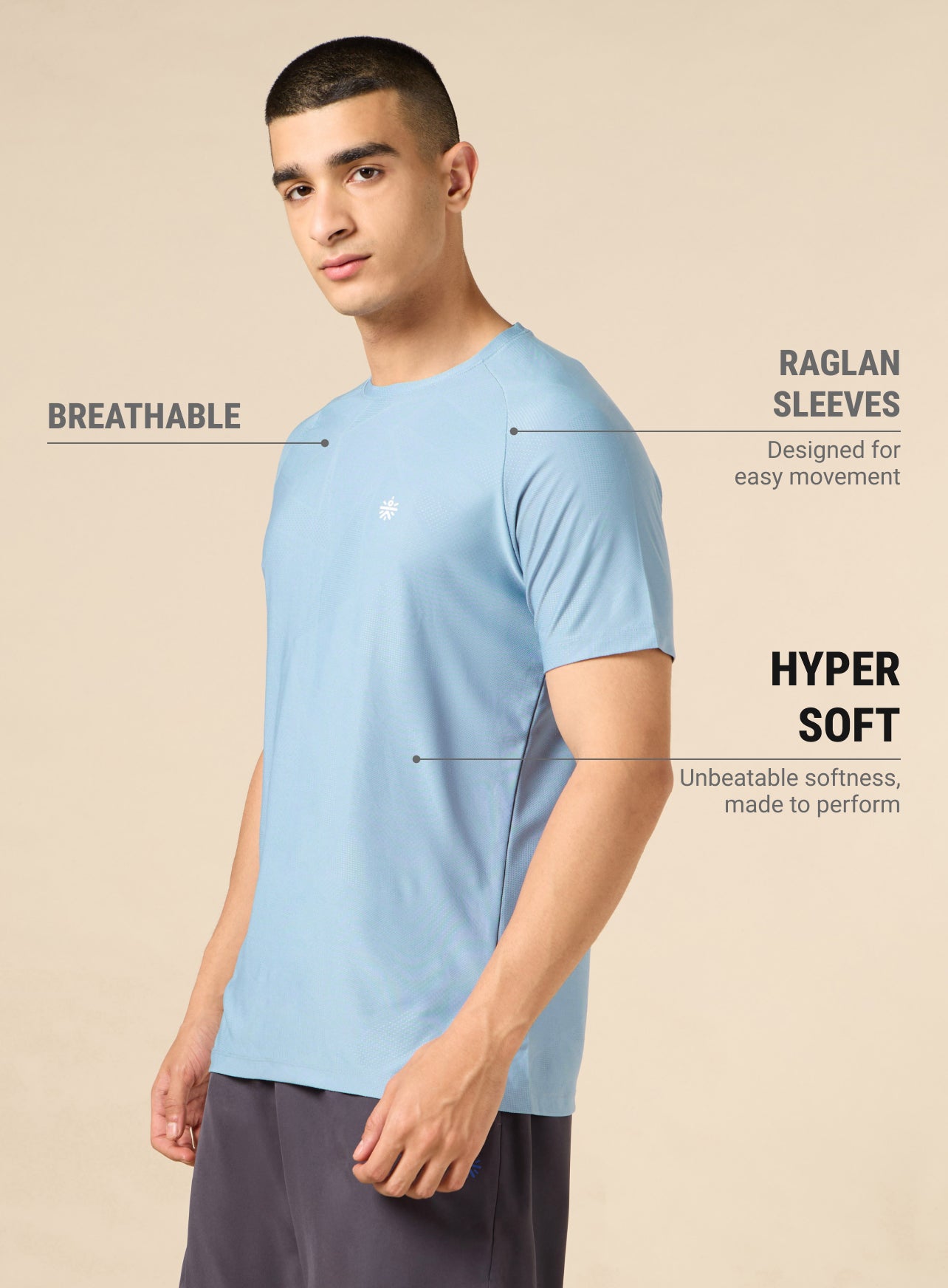 Men's Blue All Sport Jacquard Knit Training T-shirt