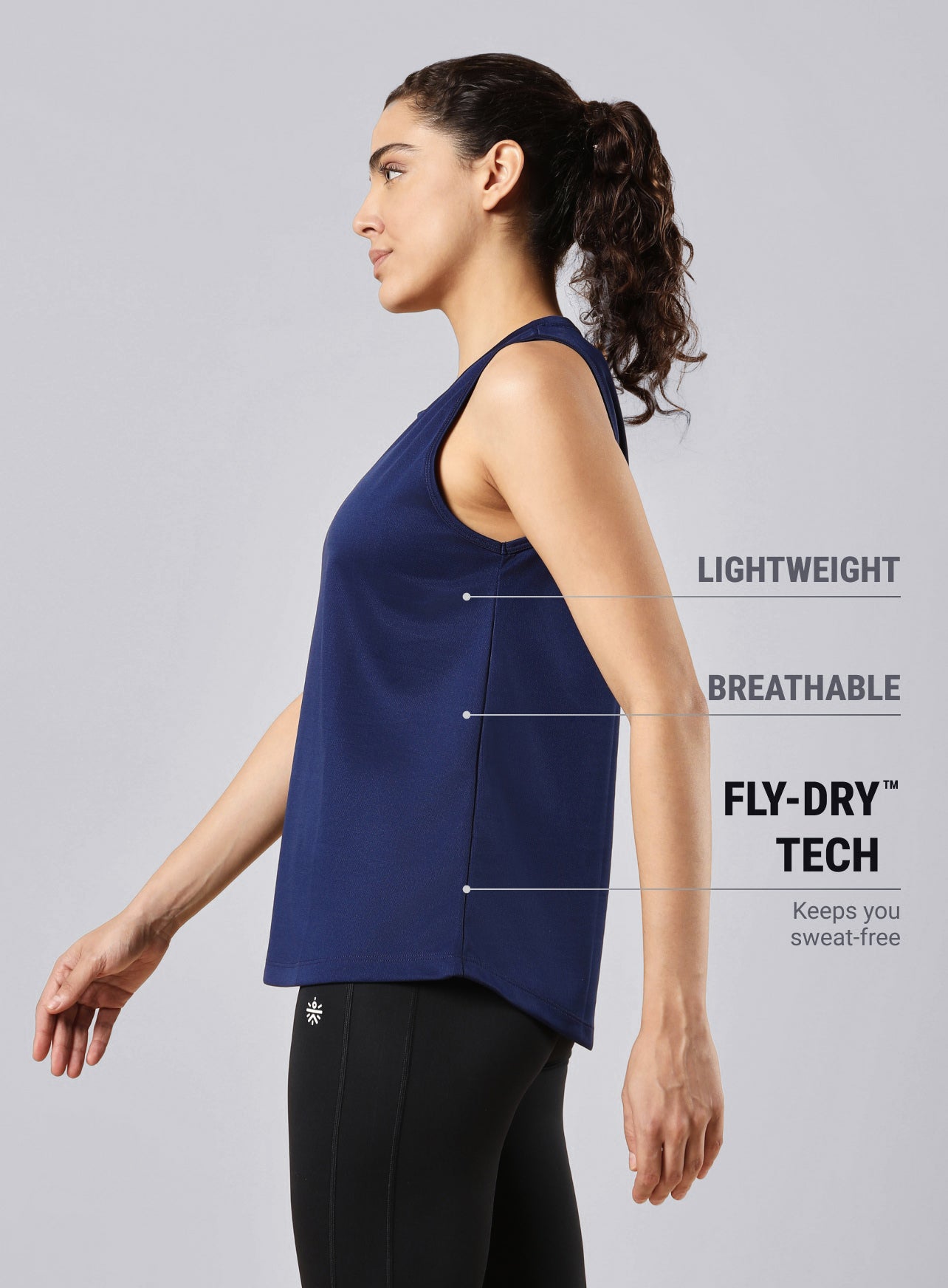 Women's All Day Active Navy Tank