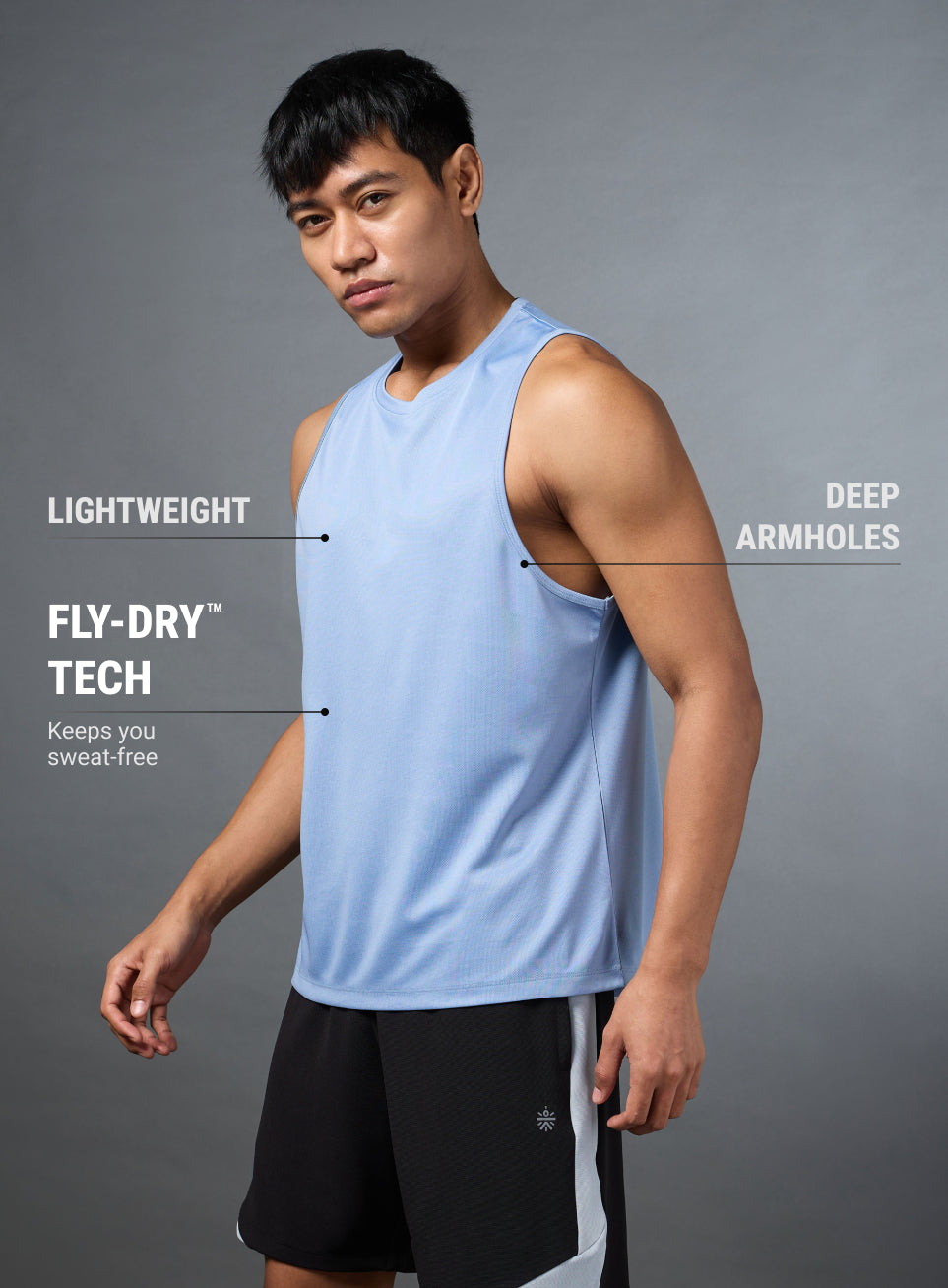 Men's Running Essential Blue Tank