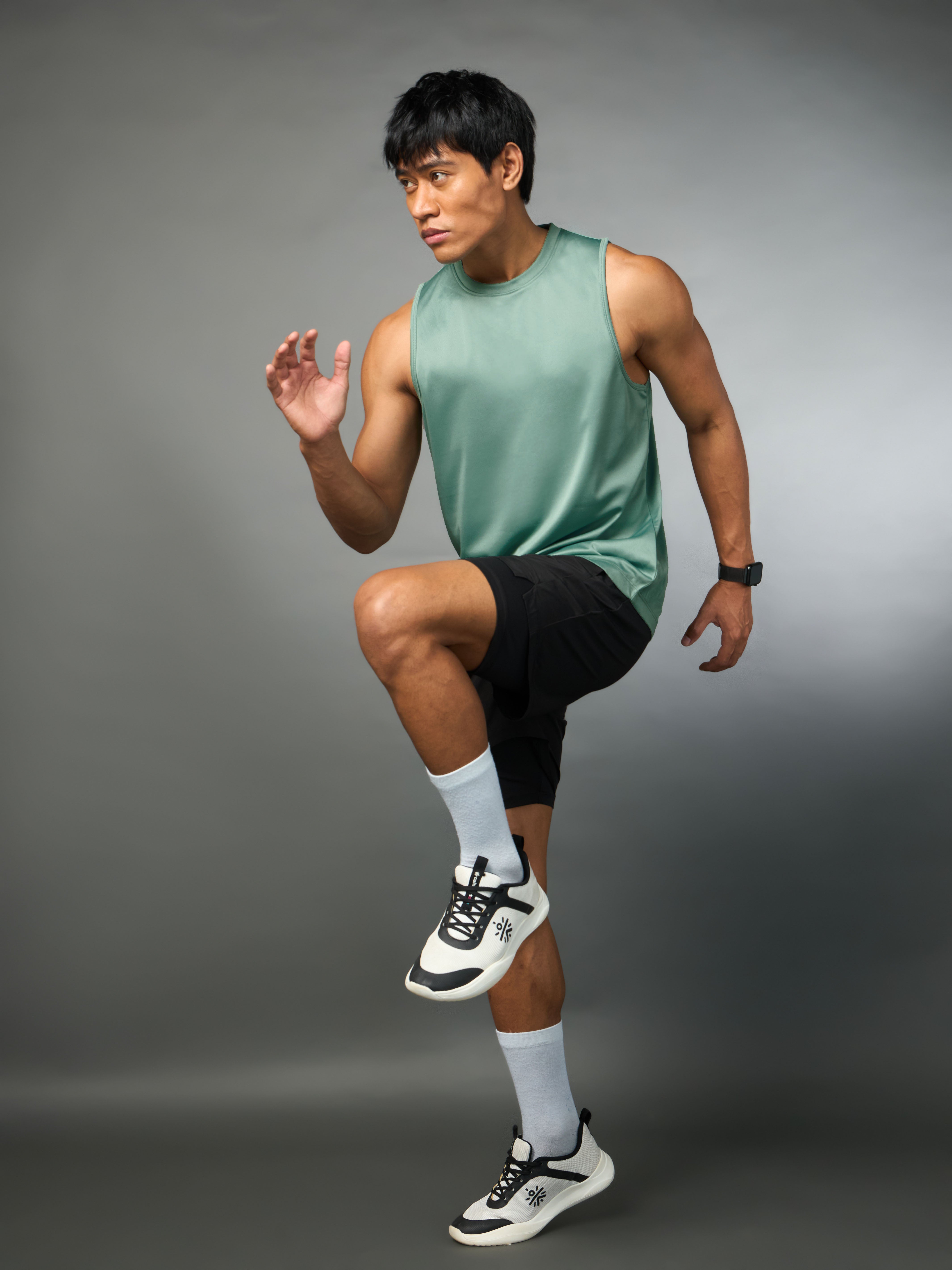 Men's Running Essential Green Tank