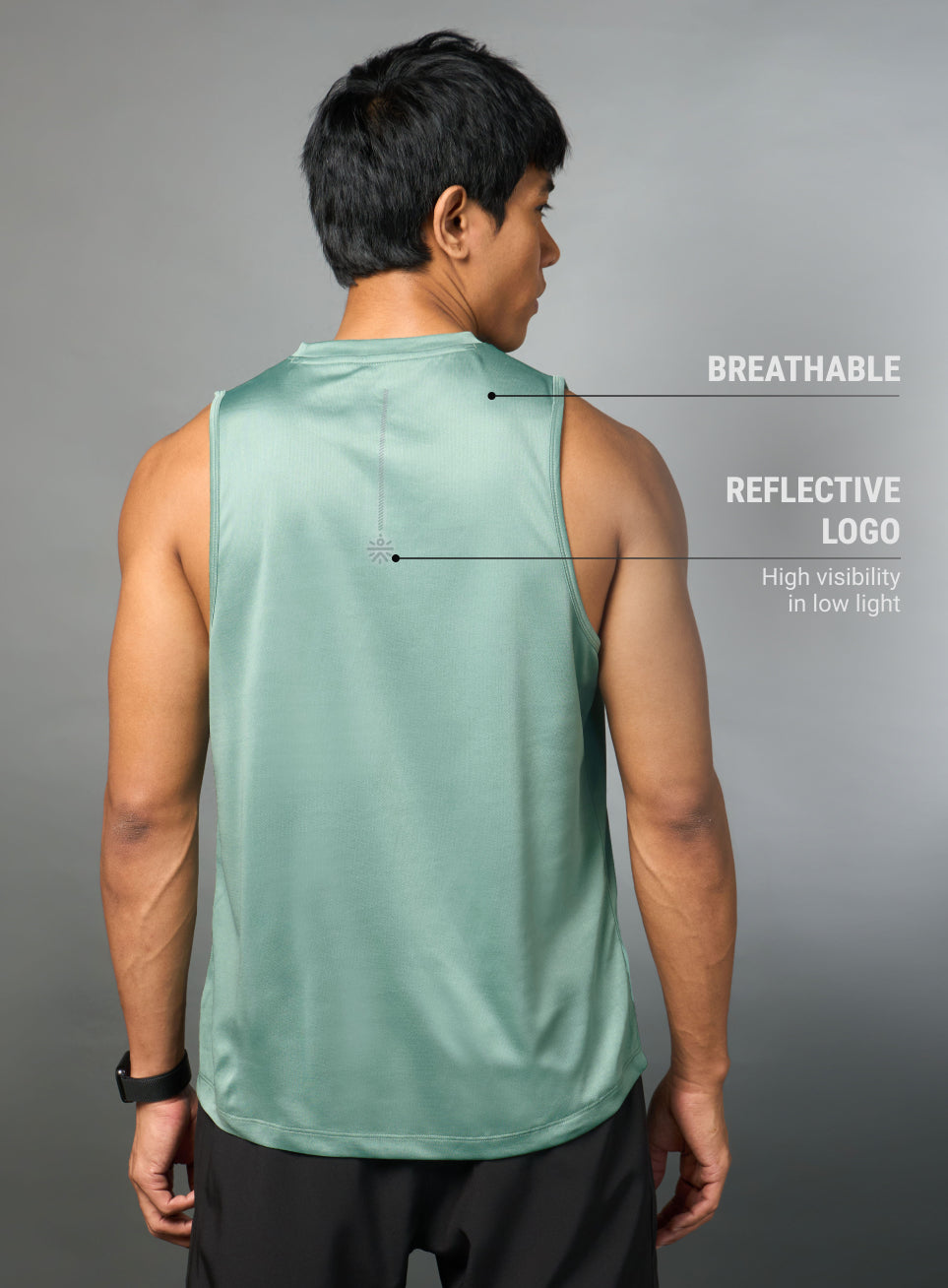 Men's Running Essential Green Tank