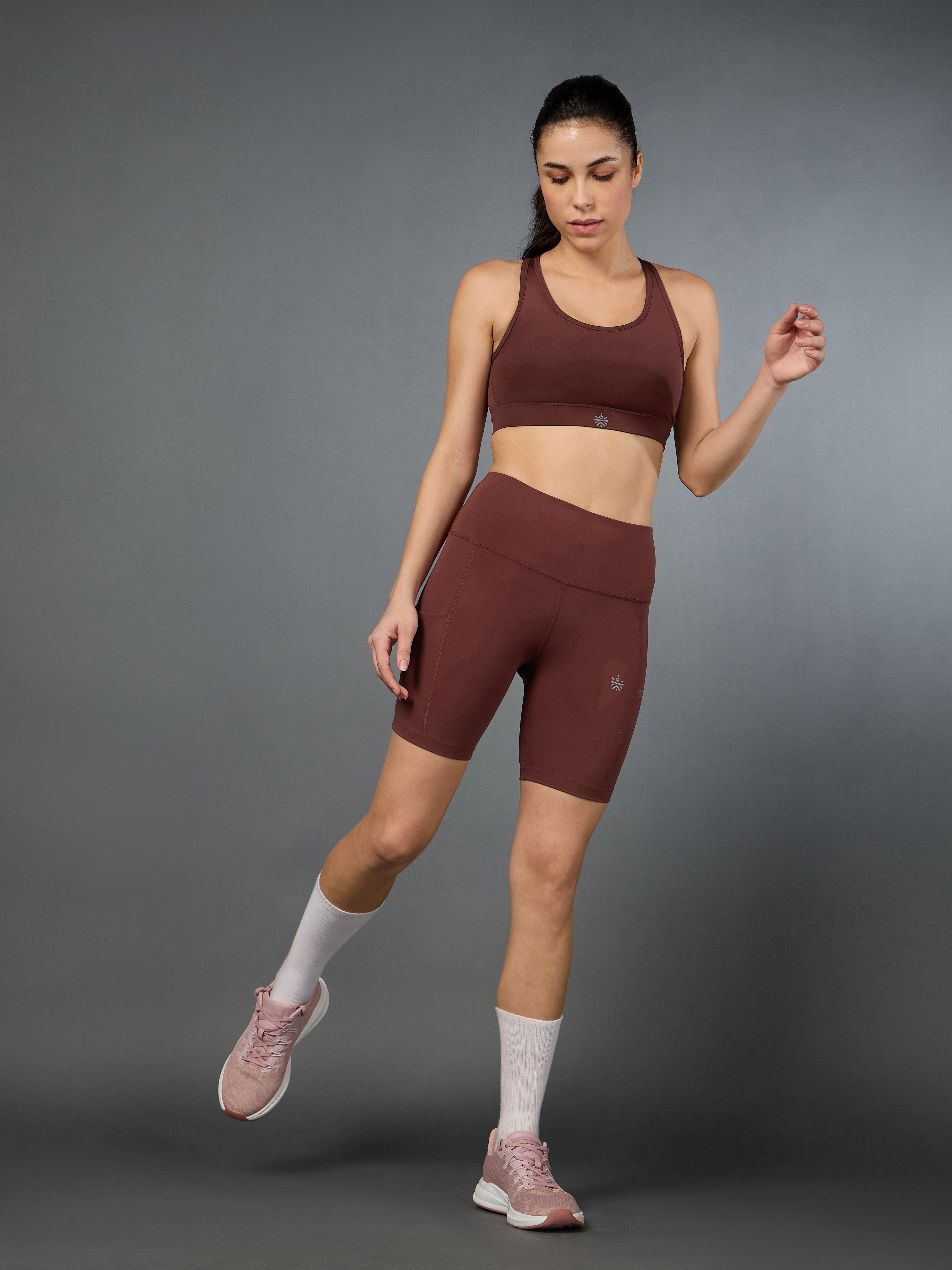 Women's Cross Back Maroon Performance Bra