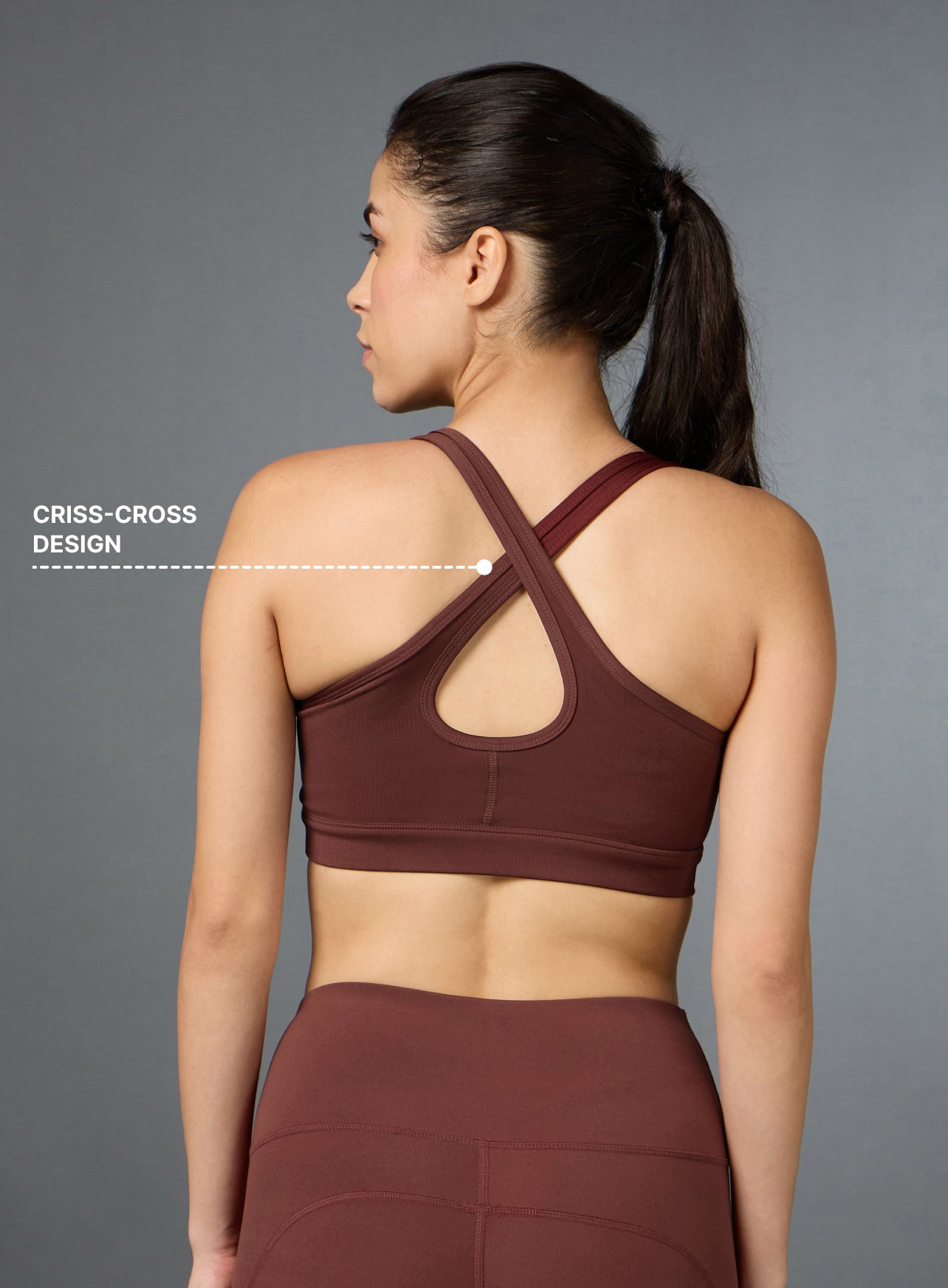 Women's Cross Back Maroon Performance Bra