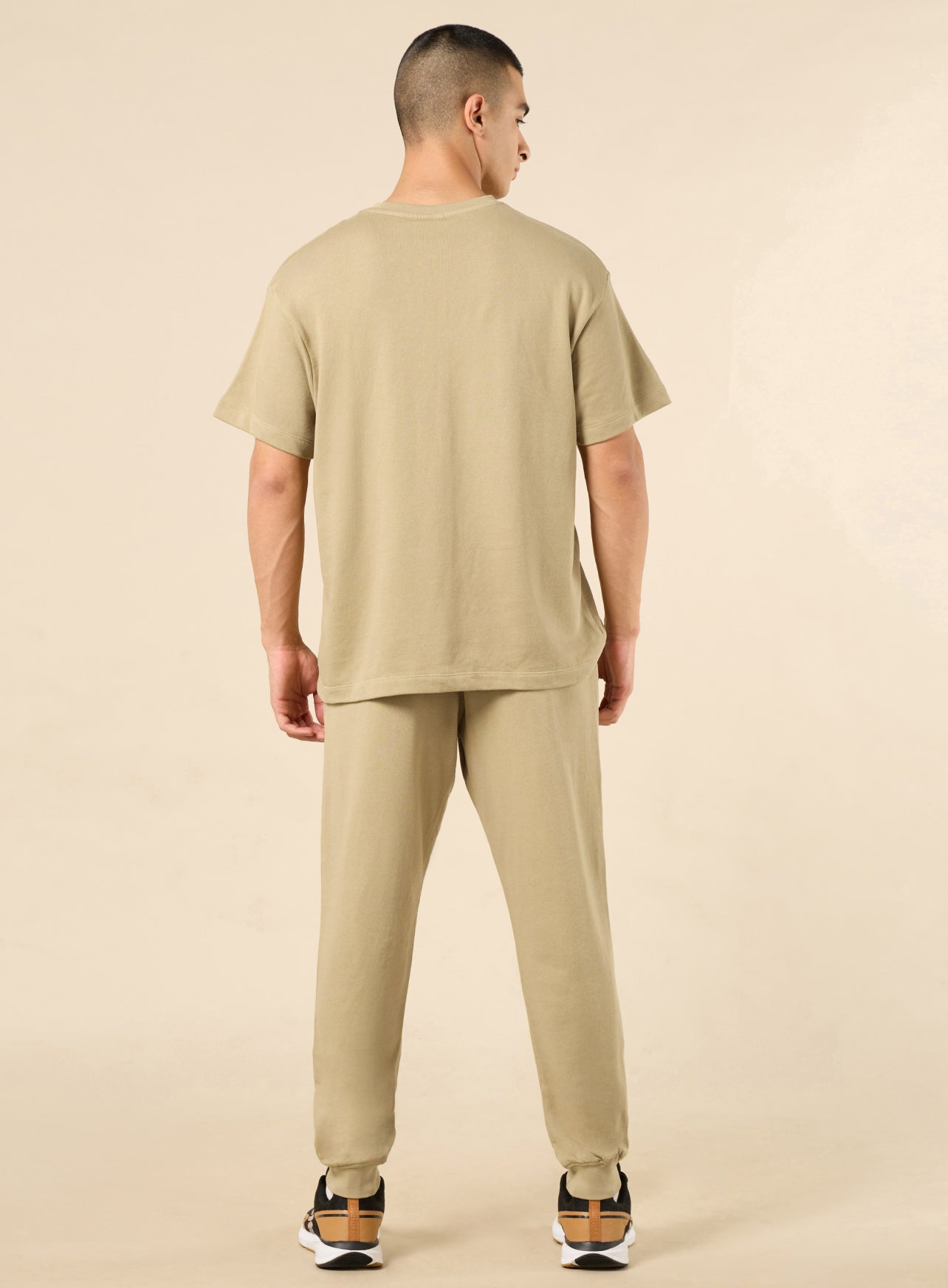Men's Lifestyle Cotton Khaki Co-ord Set