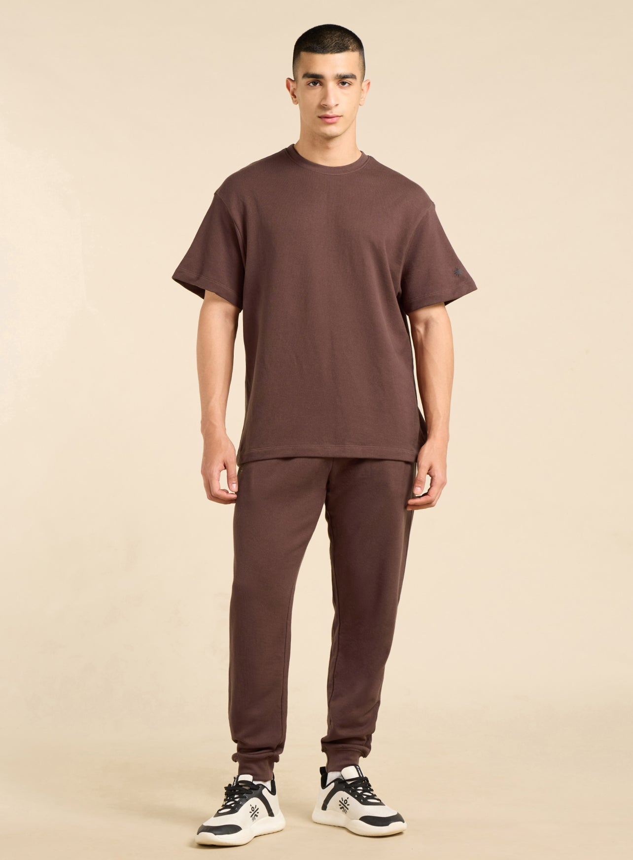 Men's Lifestyle Cotton Brown Co-ord Set