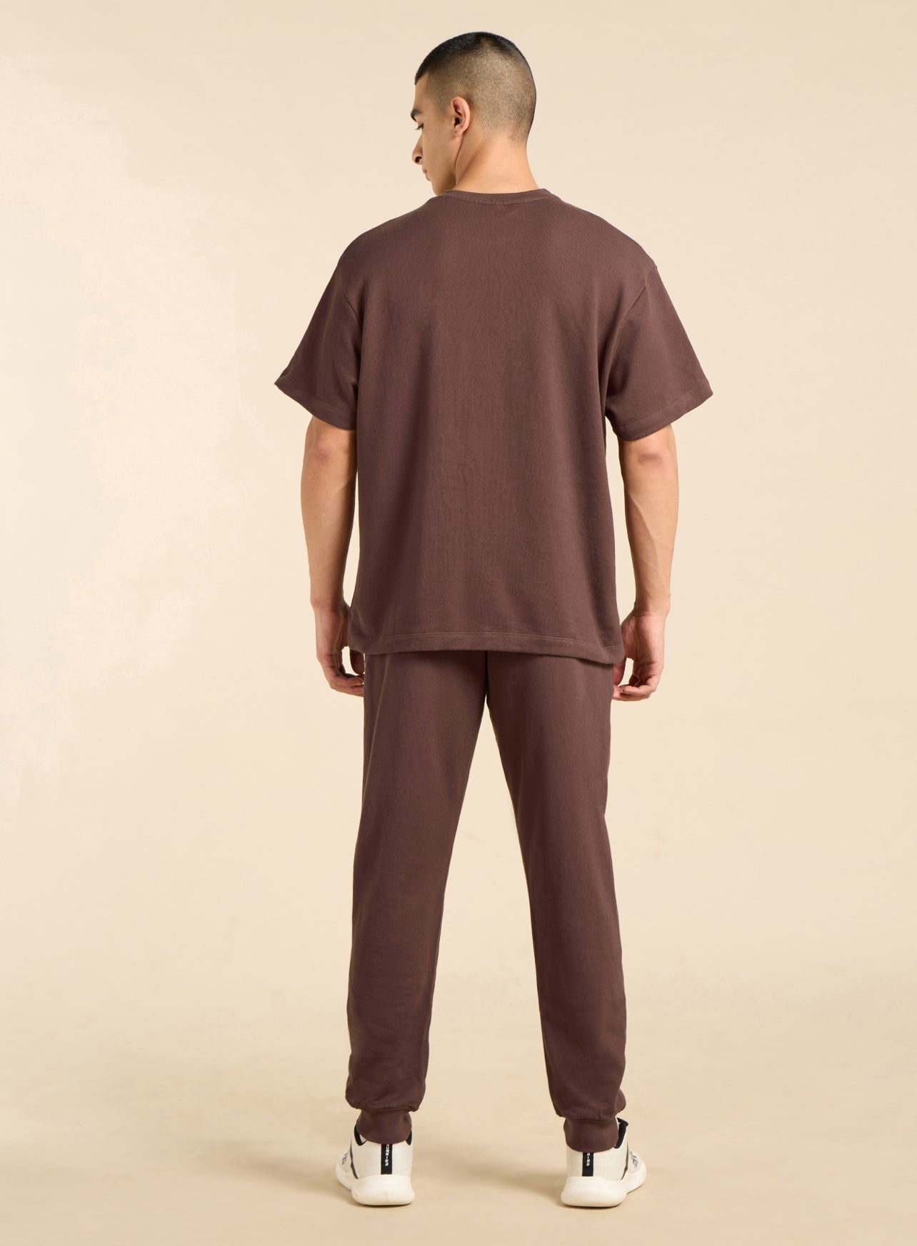 Men's Lifestyle Cotton Brown Co-ord Set