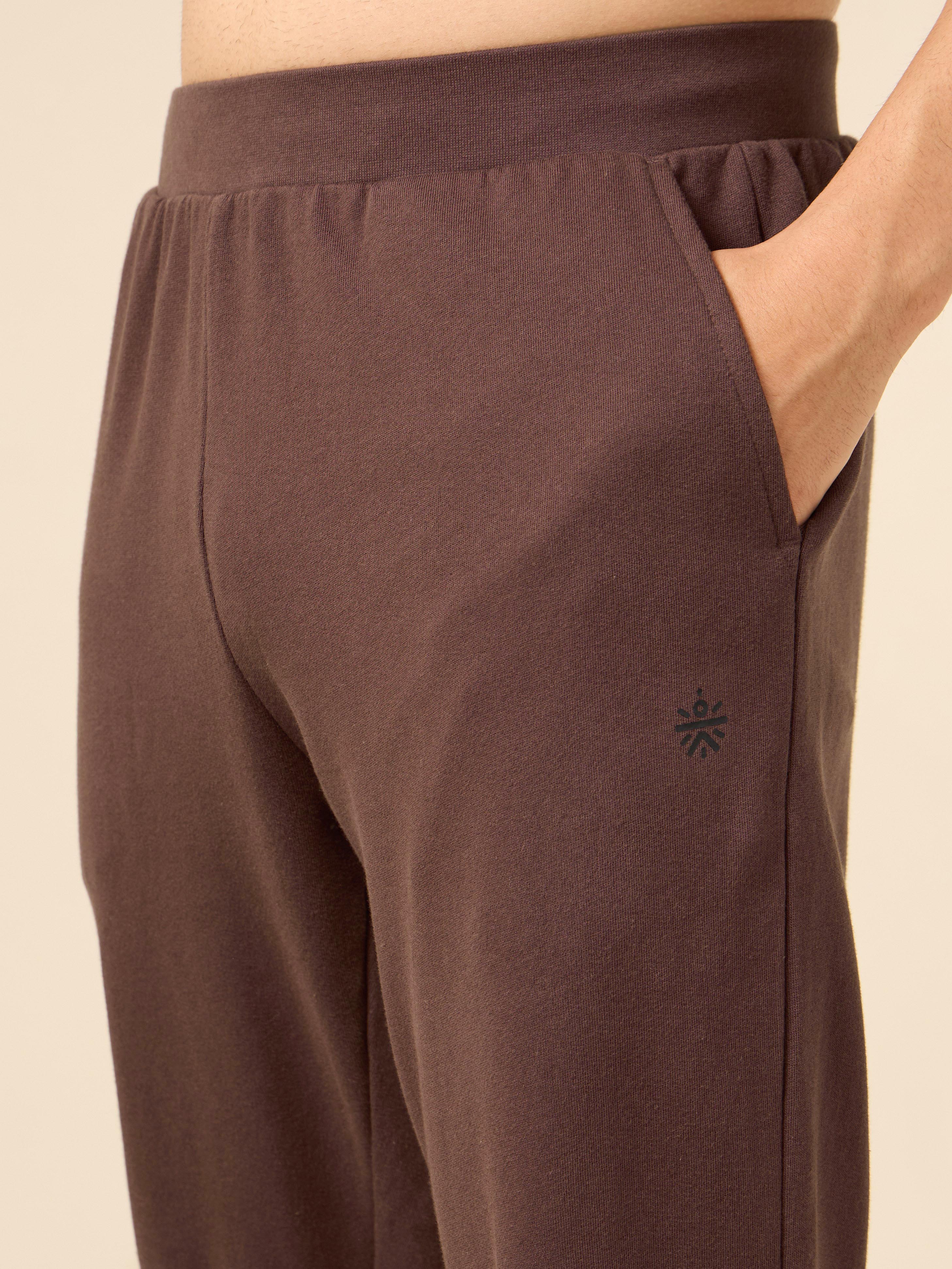 Men's Lifestyle Cotton Brown Co-ord Set