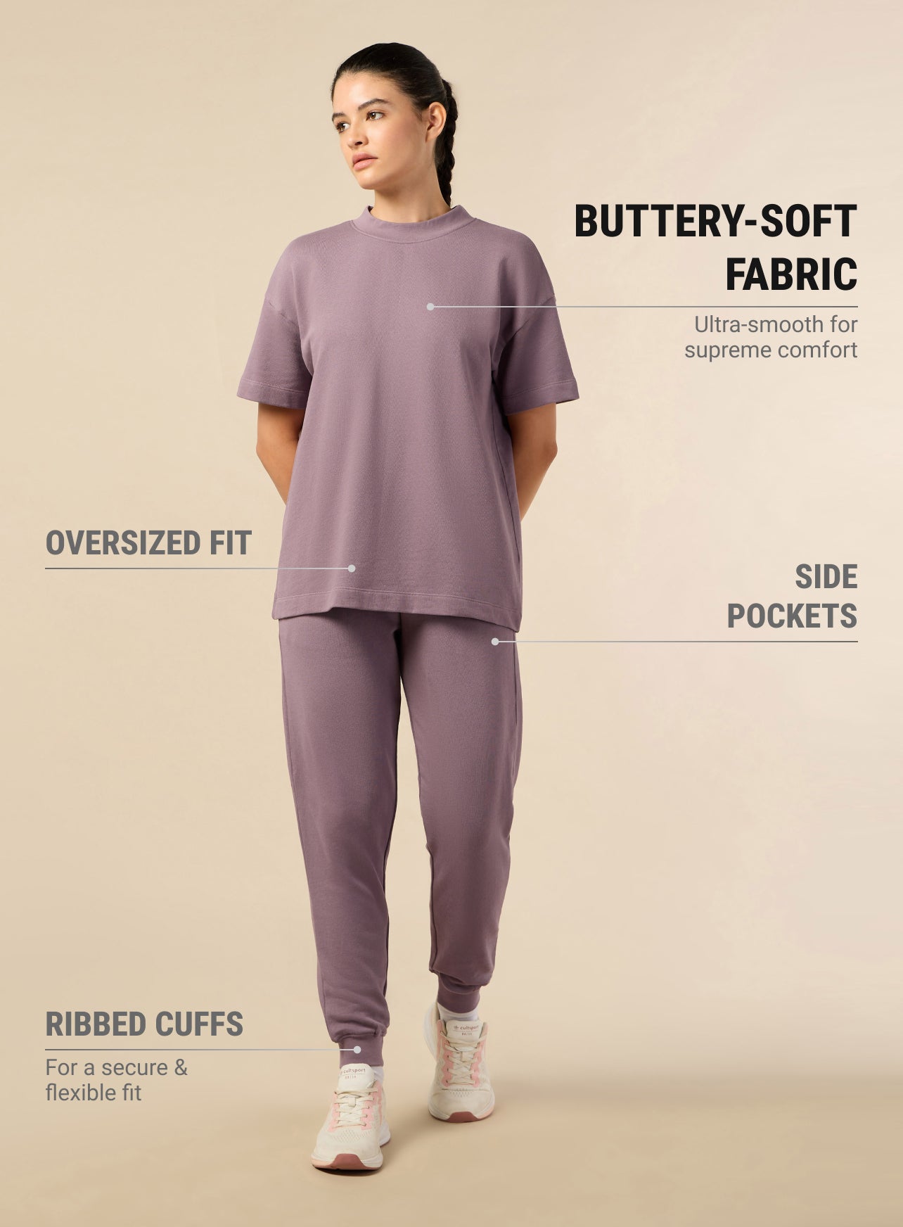 Women's Lifestyle Cotton Lavender Co-ord Set