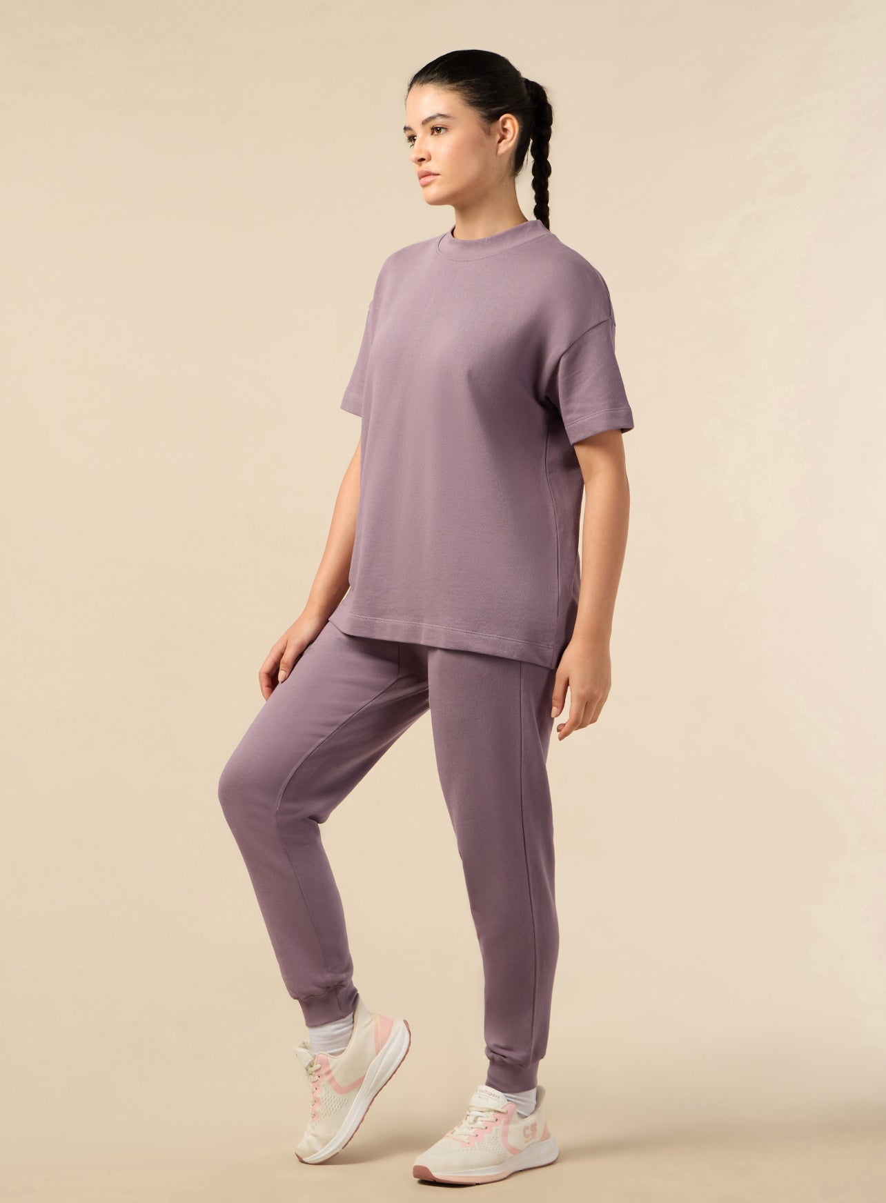 Women's Lifestyle Cotton Lavender Co-ord Set