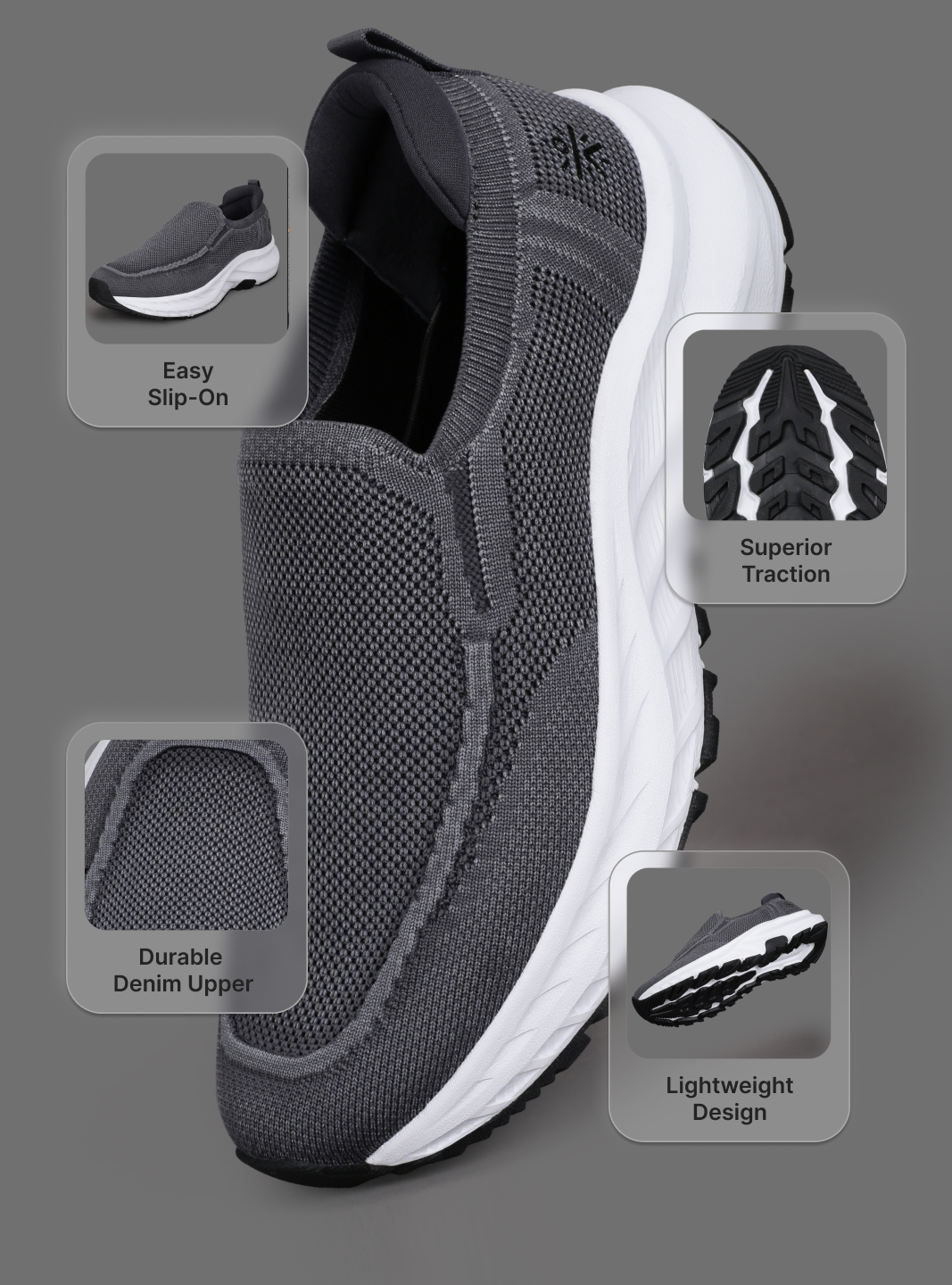 cult Men's Fleeter Slip-On Shoes - D.Grey