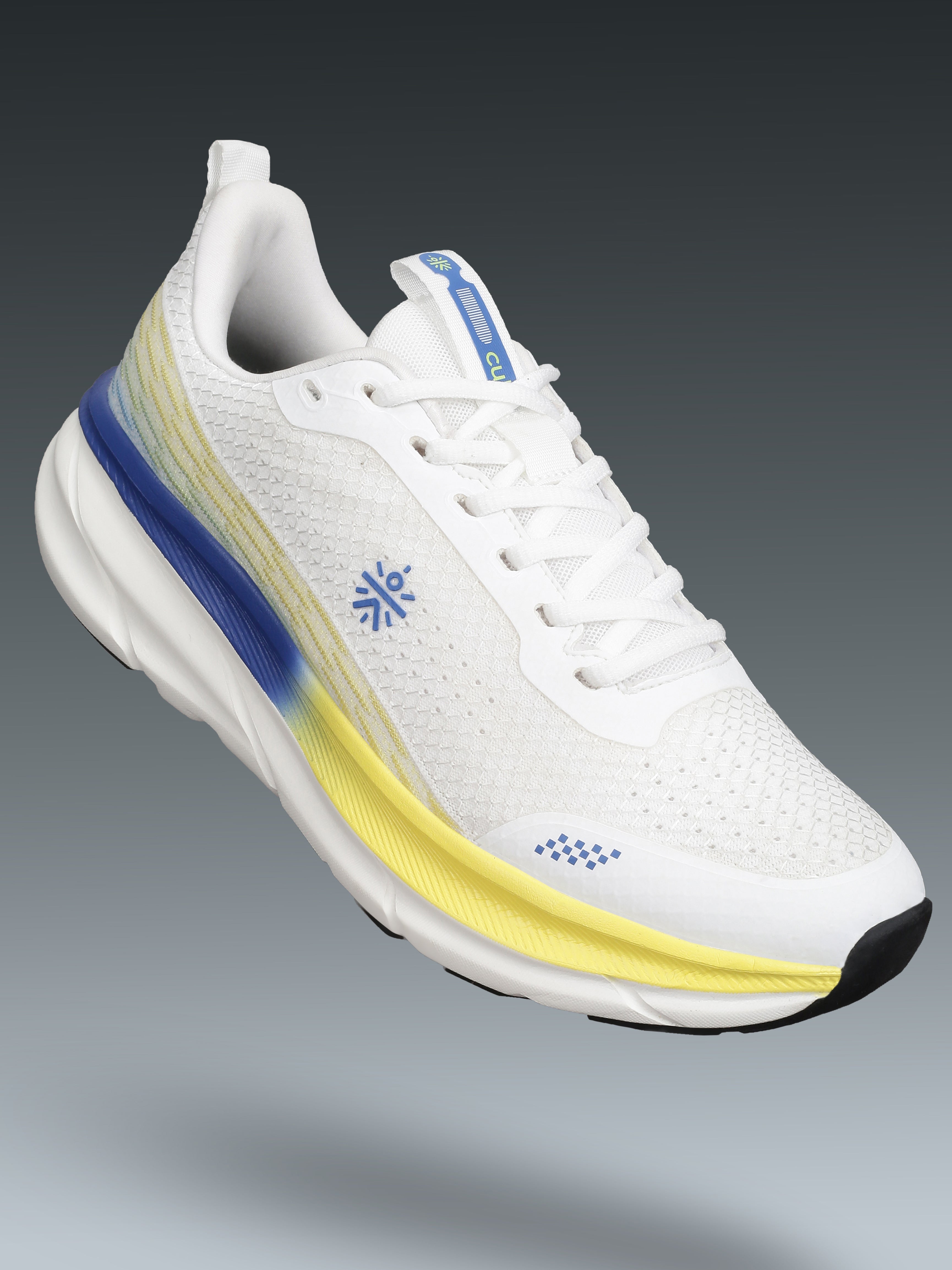 cult Men's Strion Running Shoes - White/Lime Yellow