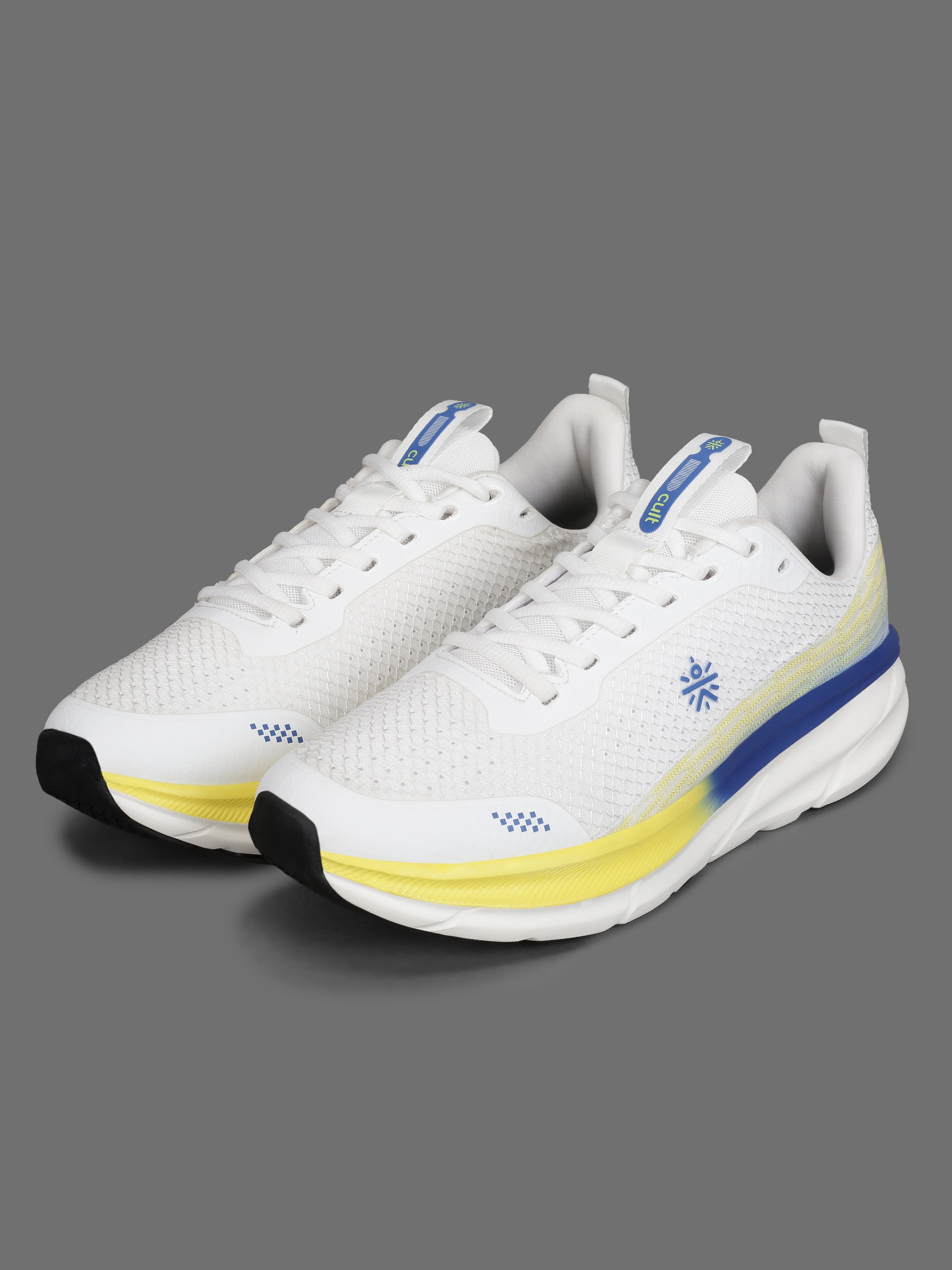 cult Men's Strion Running Shoes - White/Lime Yellow