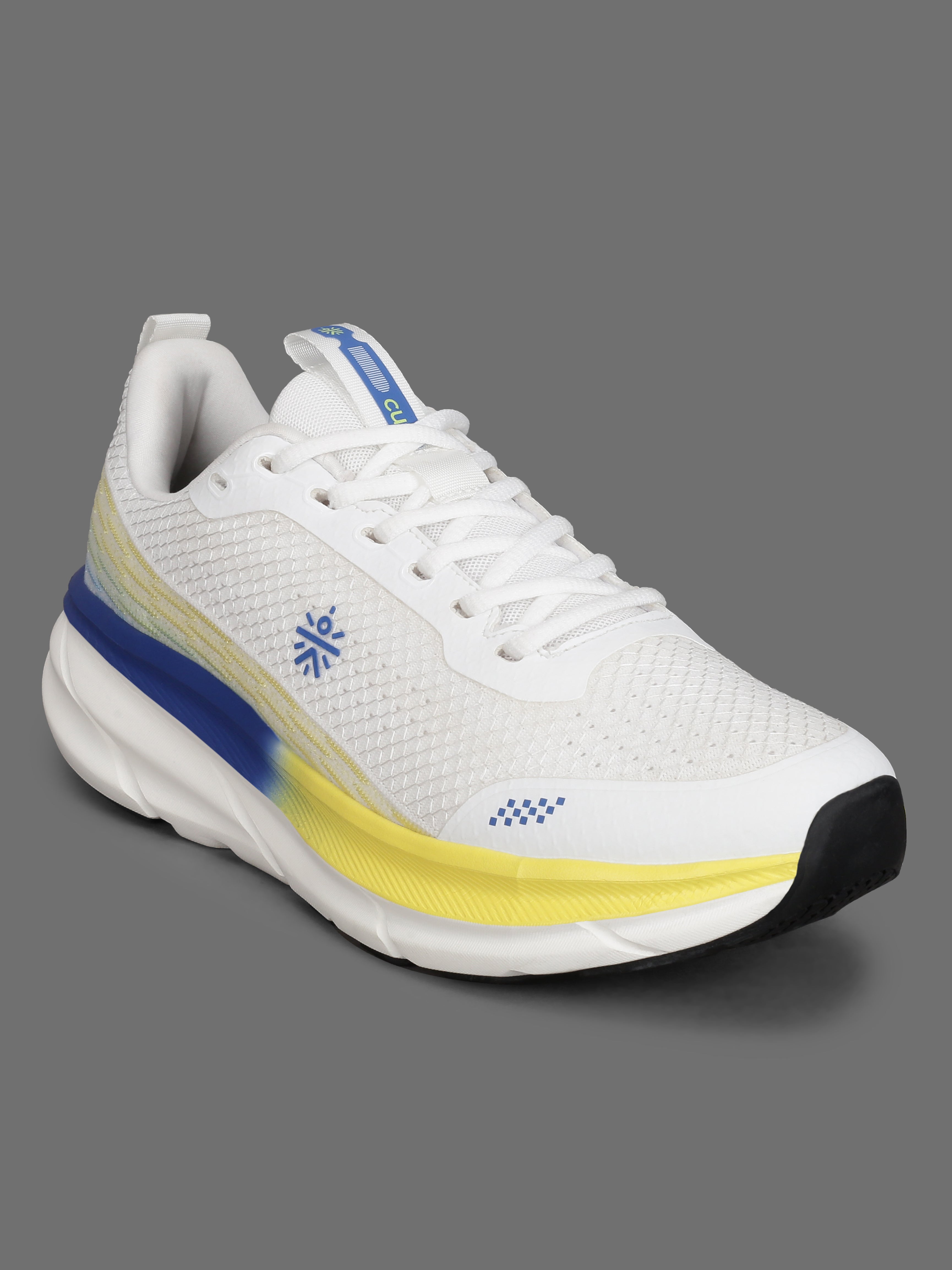 cult Men's Strion Running Shoes - White/Lime Yellow