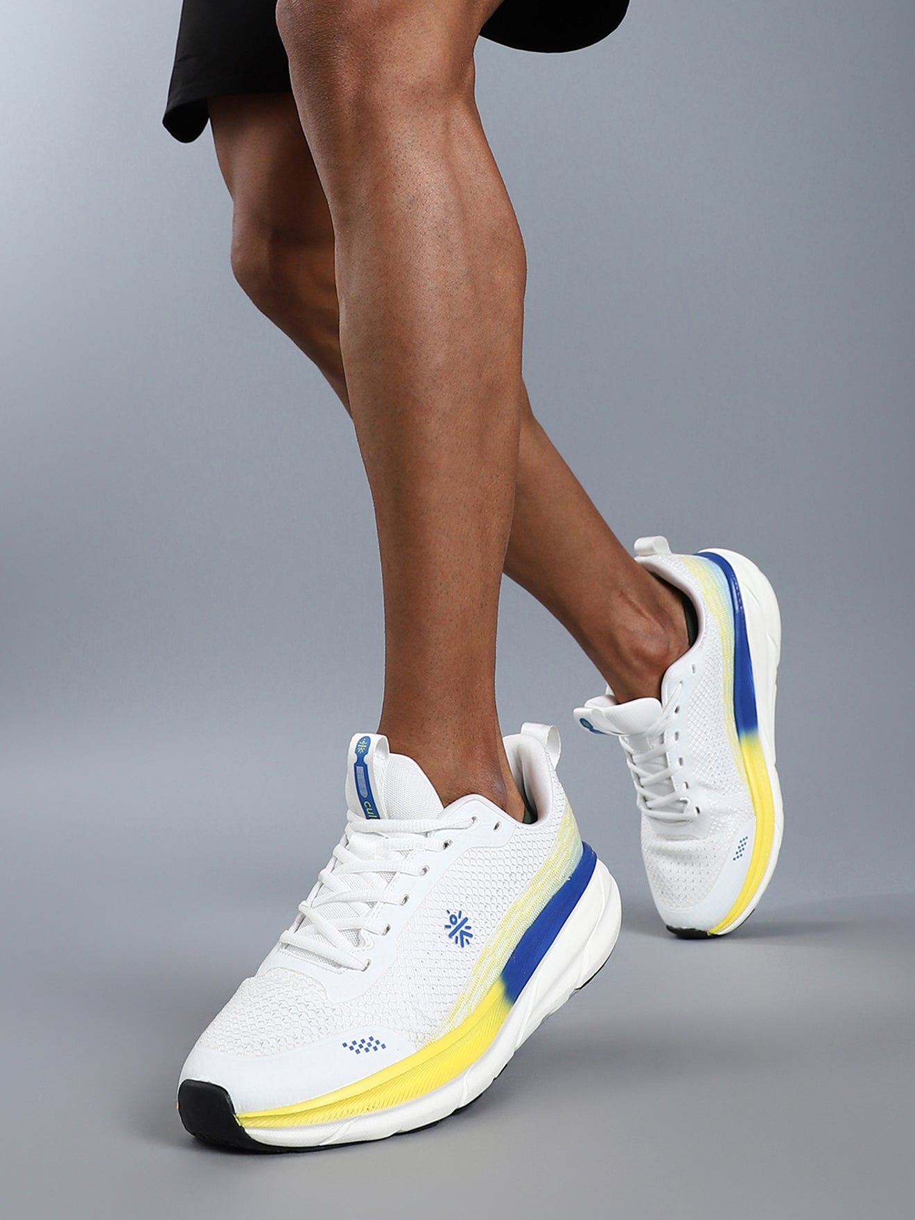 cult Men's Strion Running Shoes - White/Lime Yellow