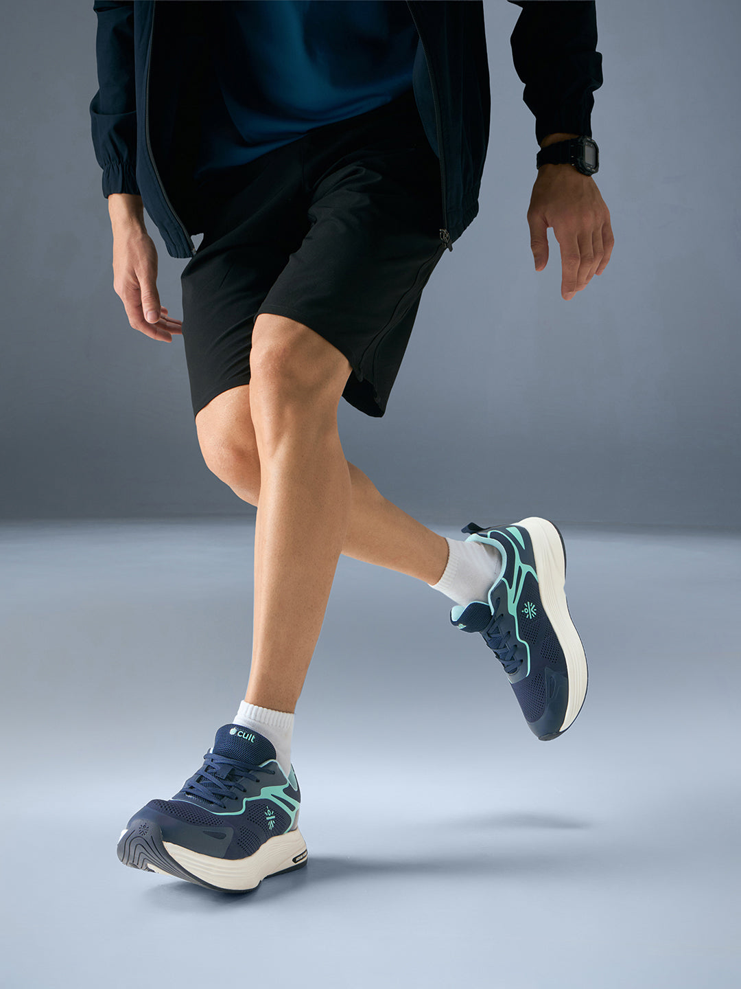 cult Men's Zyon Running Shoes with Durable Rubber Outsole & Cushioning for Runs up to 20 km - Teal/Mint